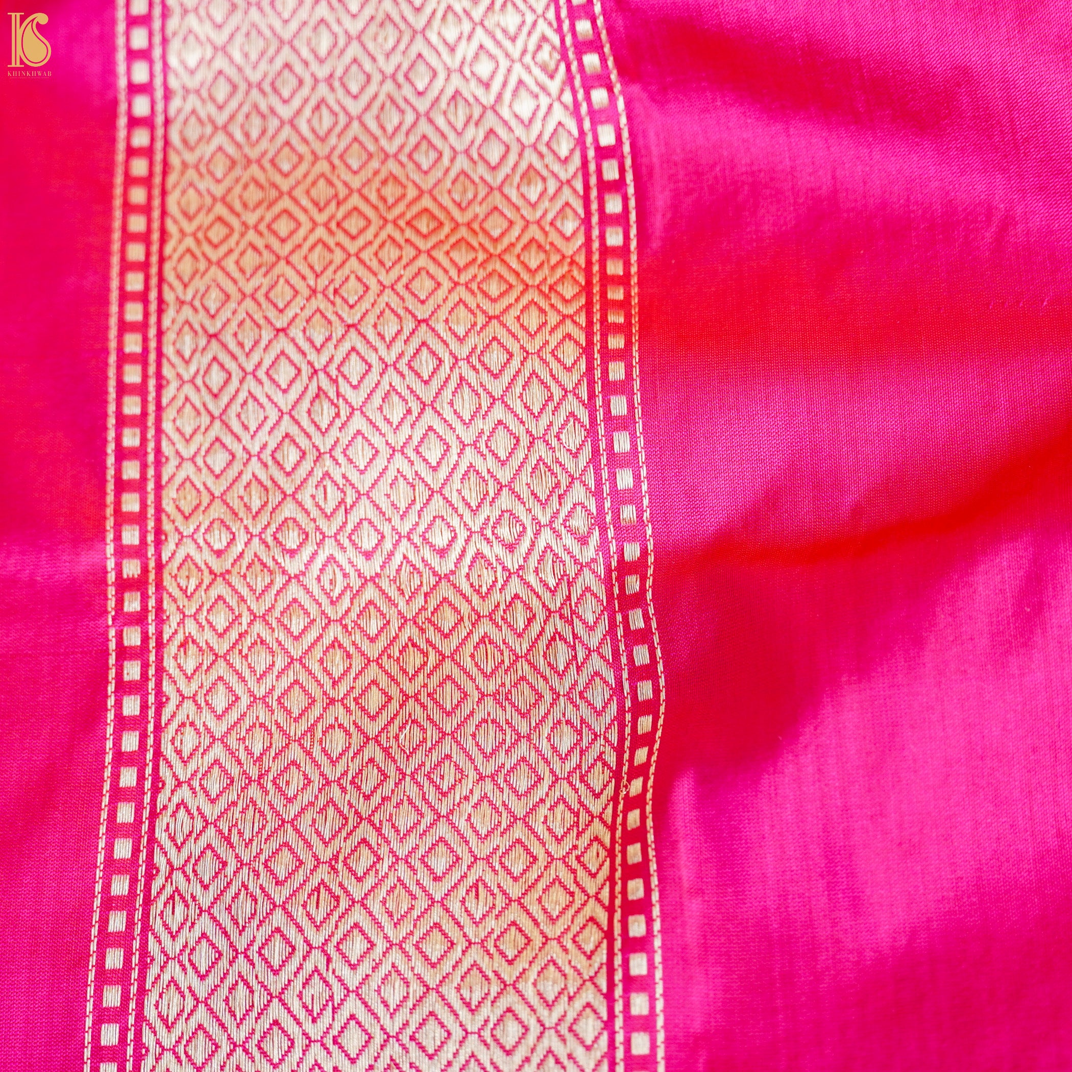 Handwoven Pure Katan Silk Banarasi Kadwa Rangkat Elephant Saree - Khinkhwab