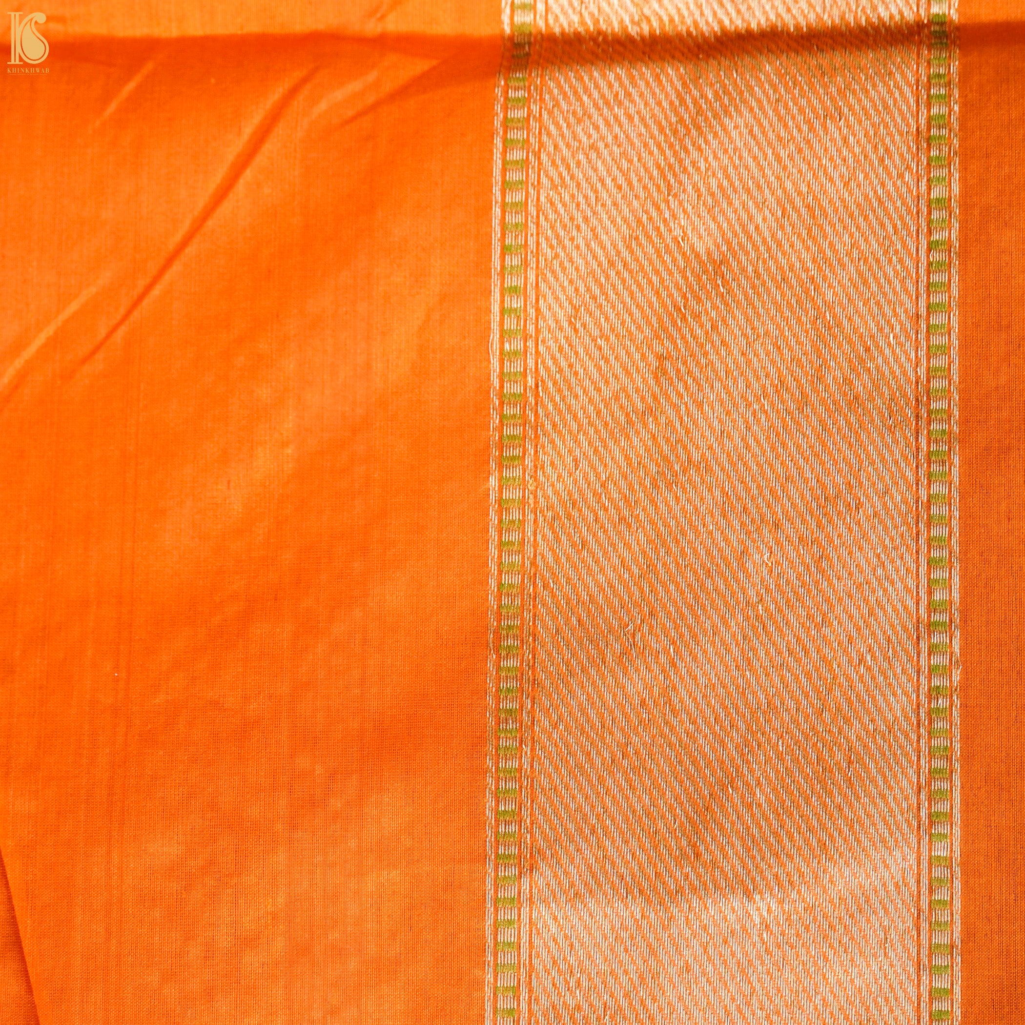 Kora Handloom Banarasi Saree with Kadwa Katan Border - Khinkhwab