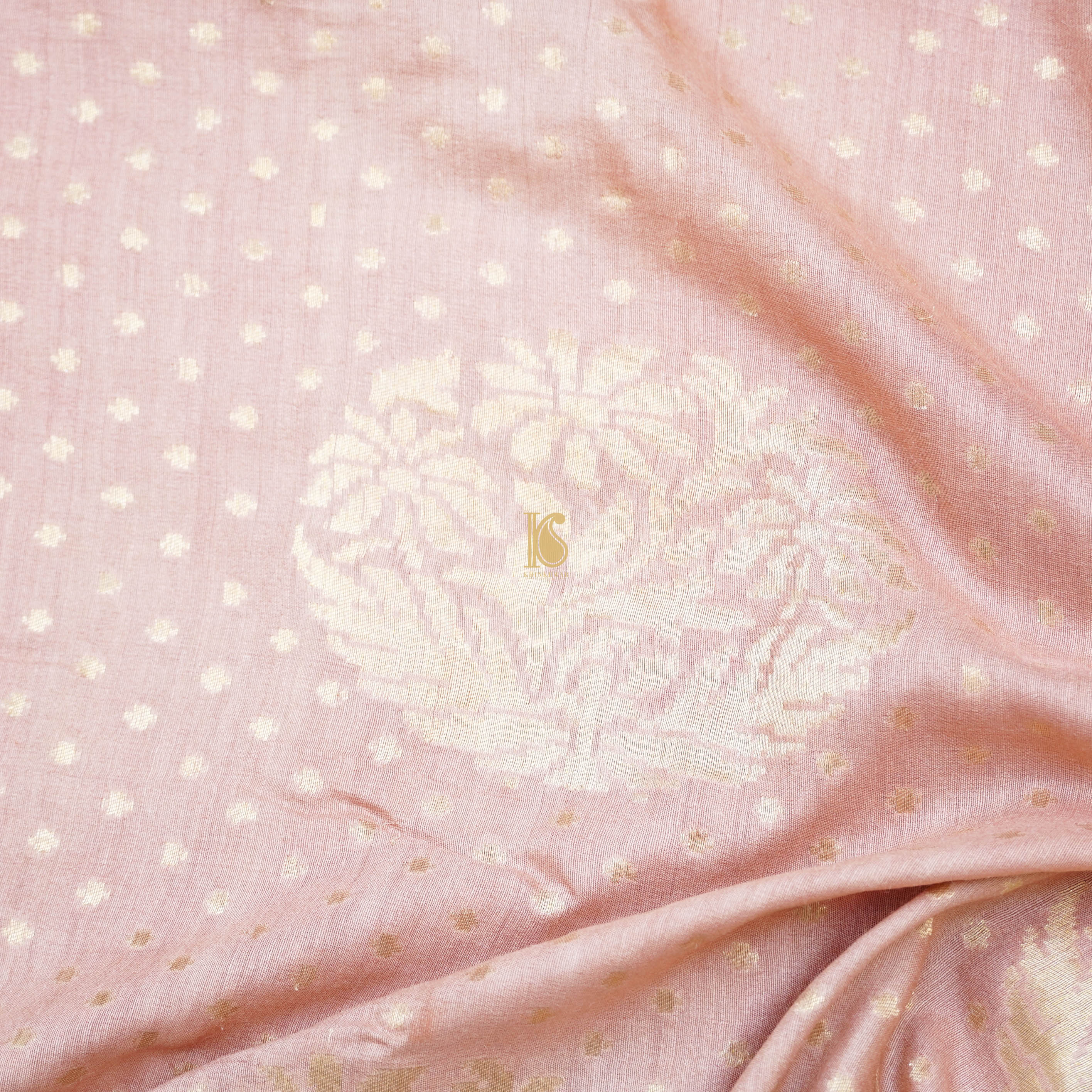 Pink & Green Pure Moonga Silk Handloom Banarasi Saree - Khinkhwab