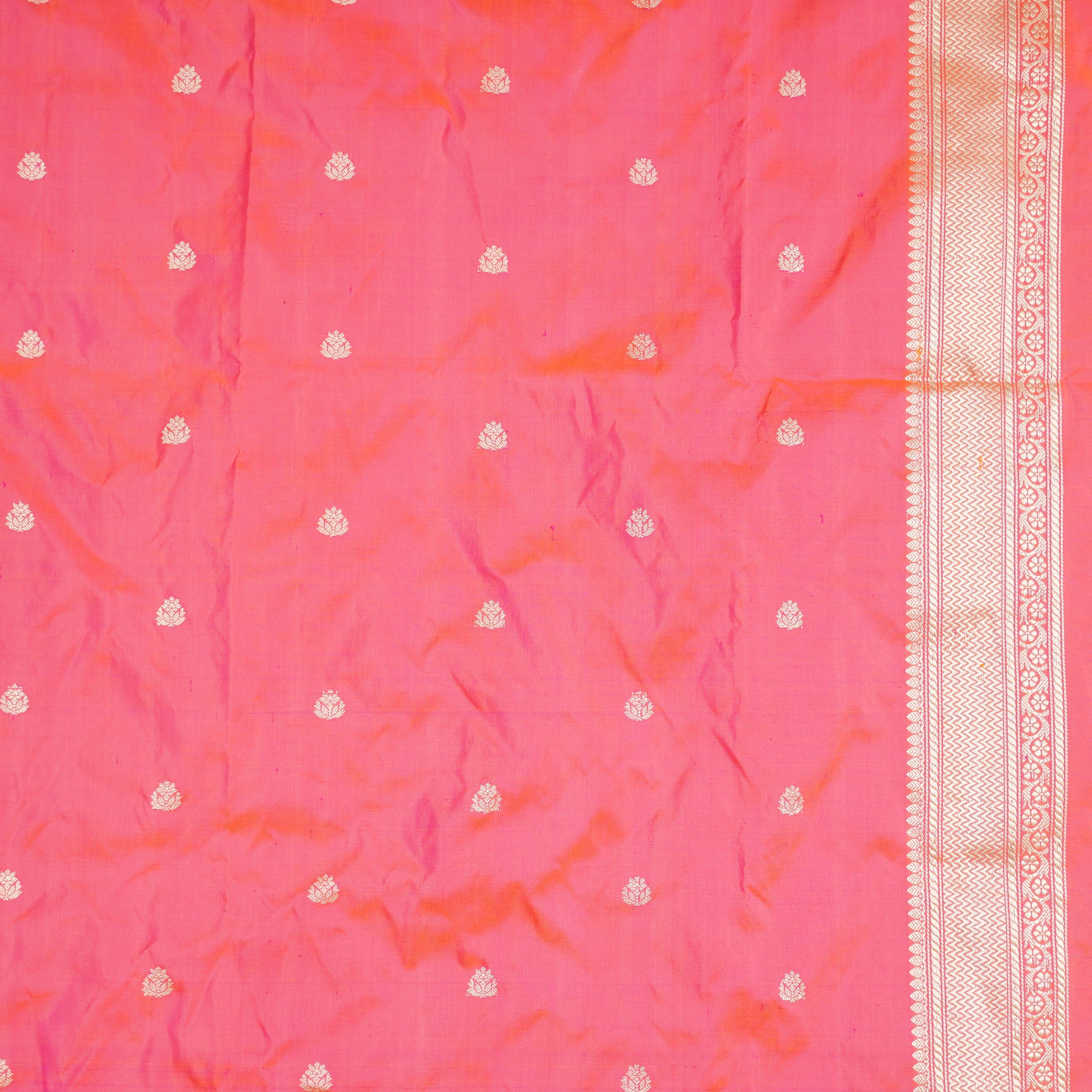 Pink Pure Katan Silk Banarasi Fabric - Khinkhwab