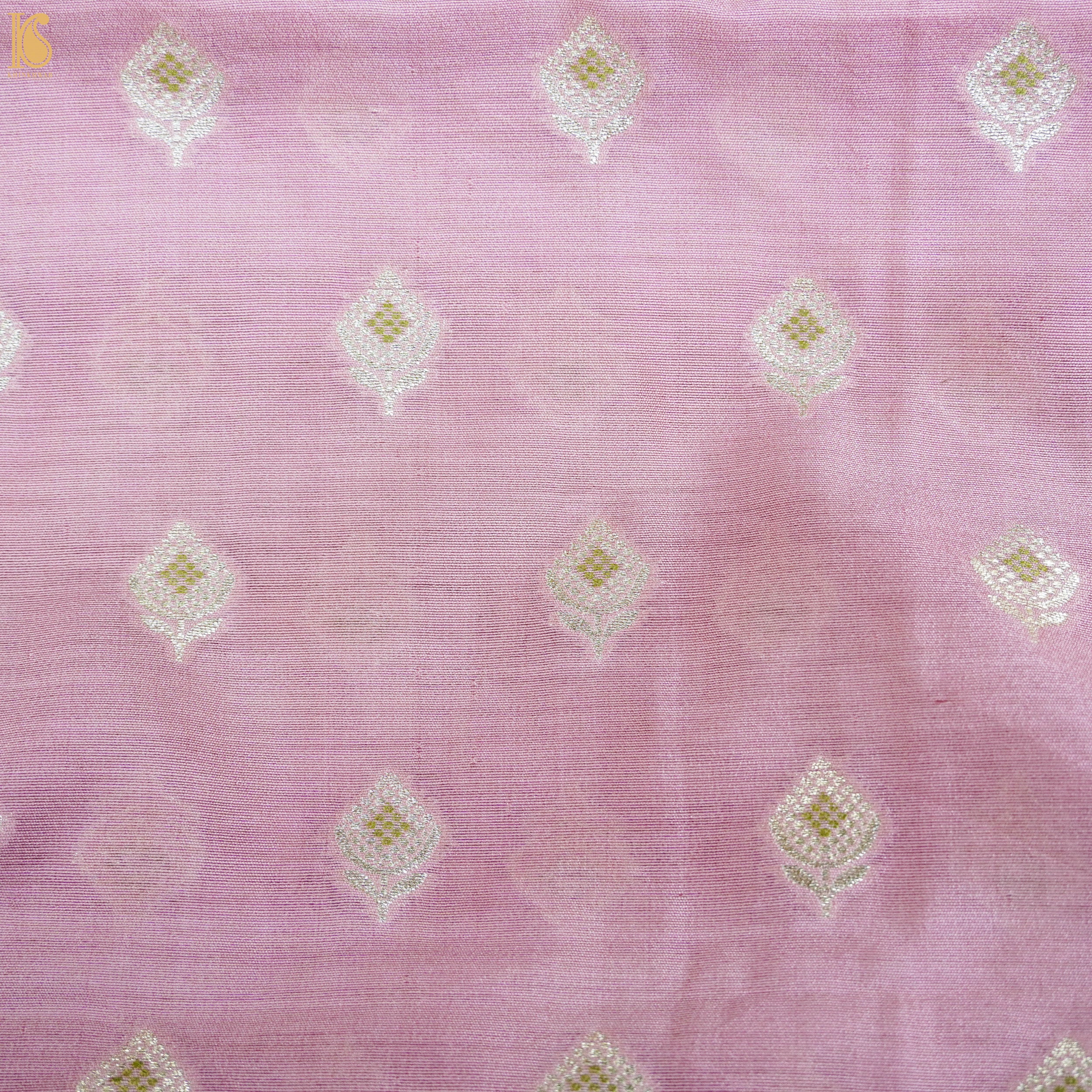 Melanie Purple Pure Silk by Spun Silk Handloom Banarasi Suit Set with Dupatta - Khinkhwab