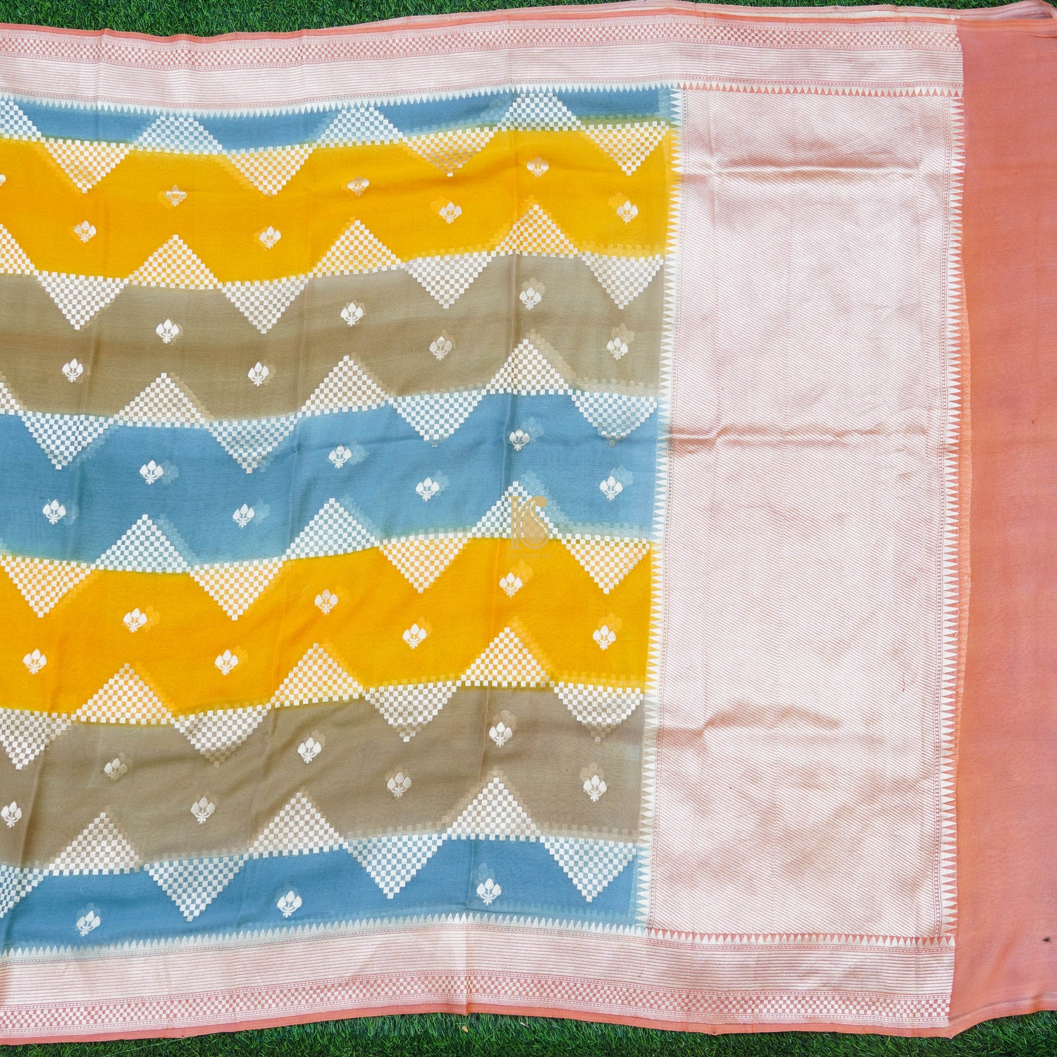 Orange Pure Georgette Banarasi Dupatta - Khinkhwab