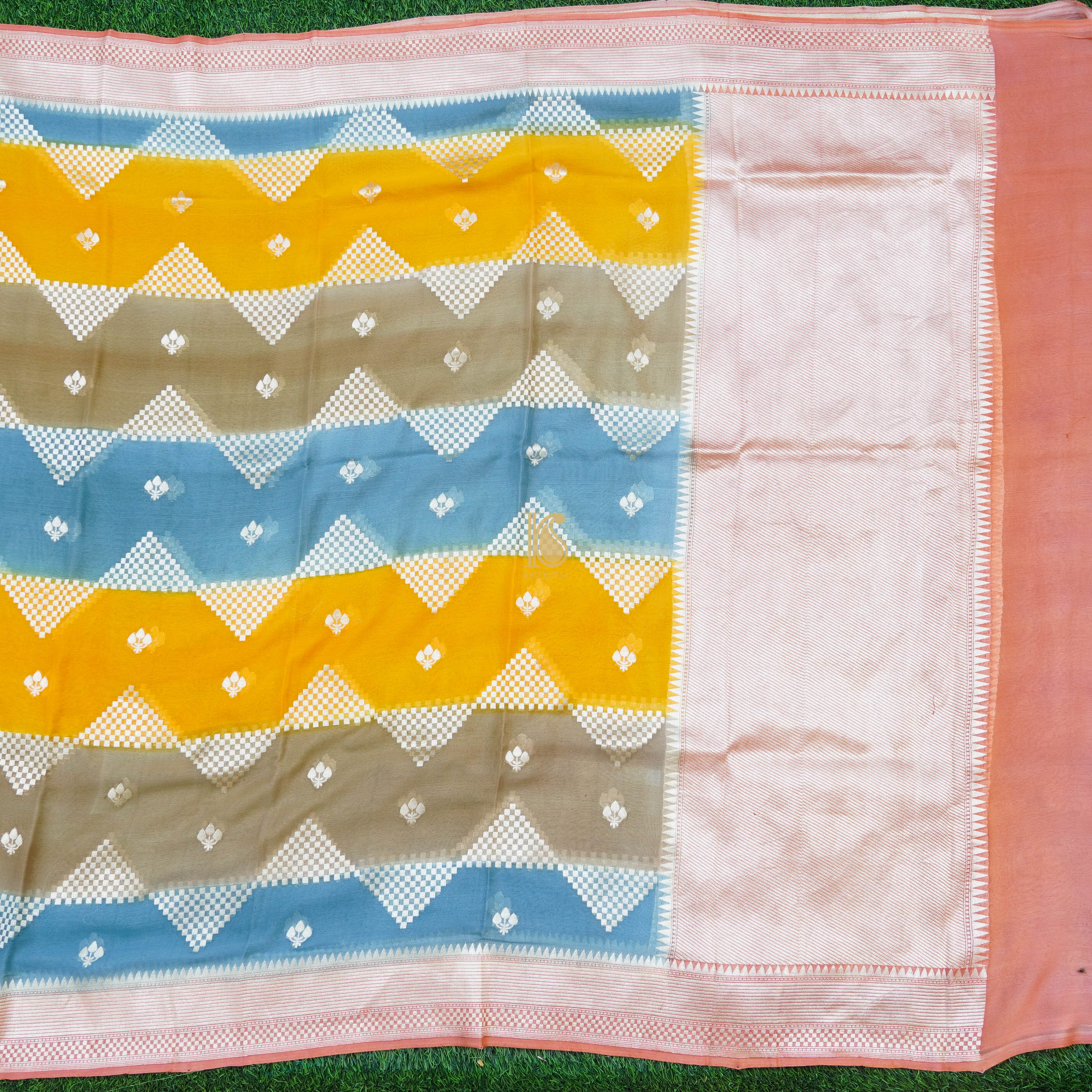 Orange Pure Georgette Banarasi Dupatta - Khinkhwab