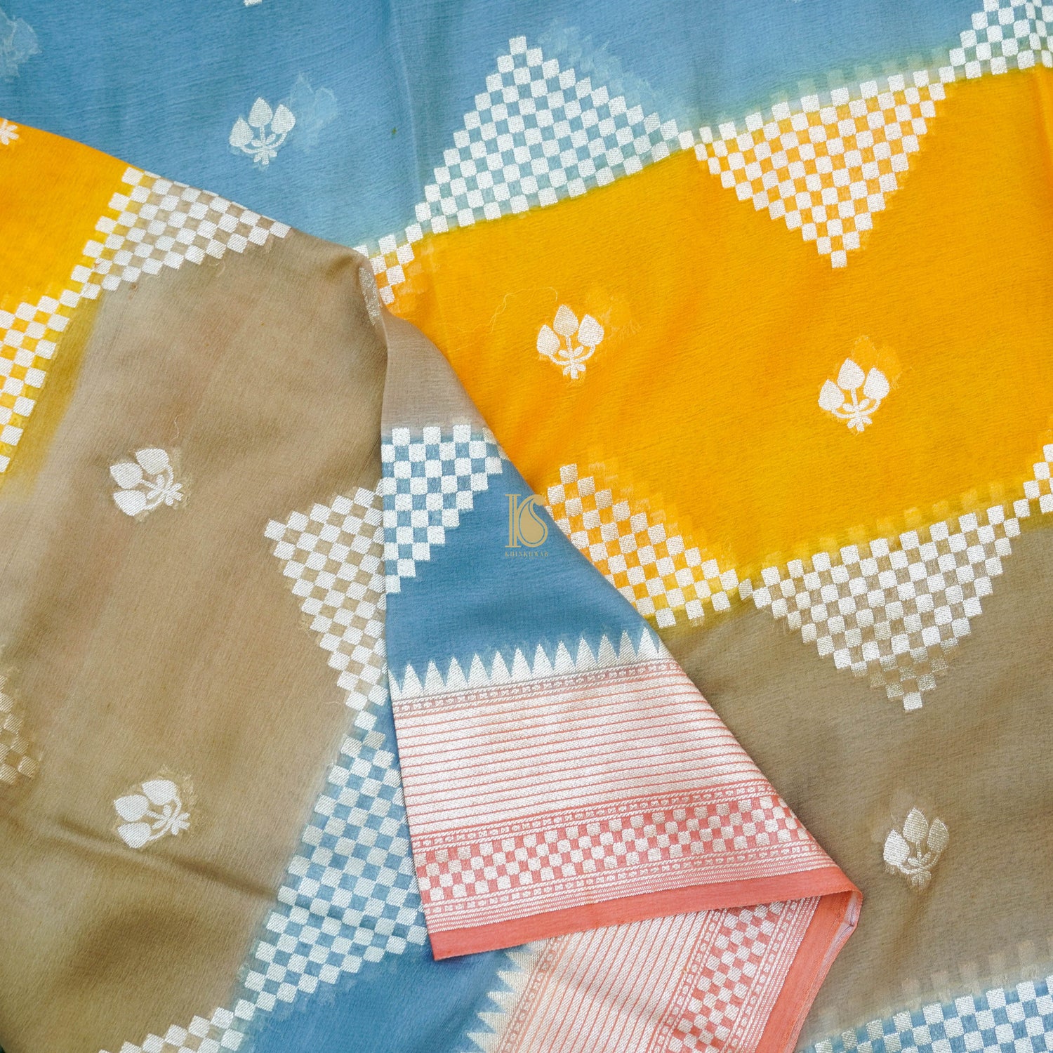 Orange Pure Georgette Banarasi Dupatta - Khinkhwab