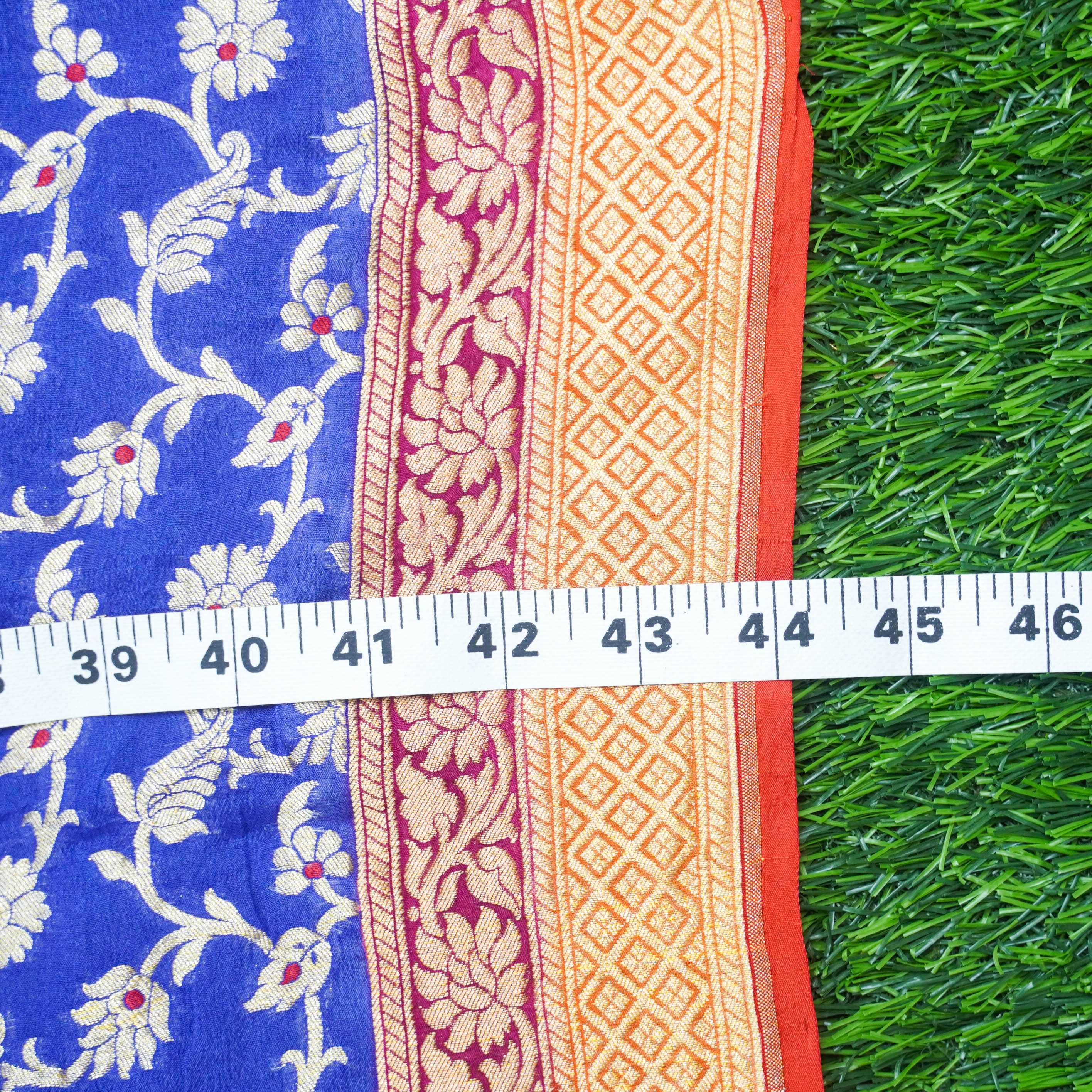Blue Pure Georgette Banarasi Fabric - Khinkhwab