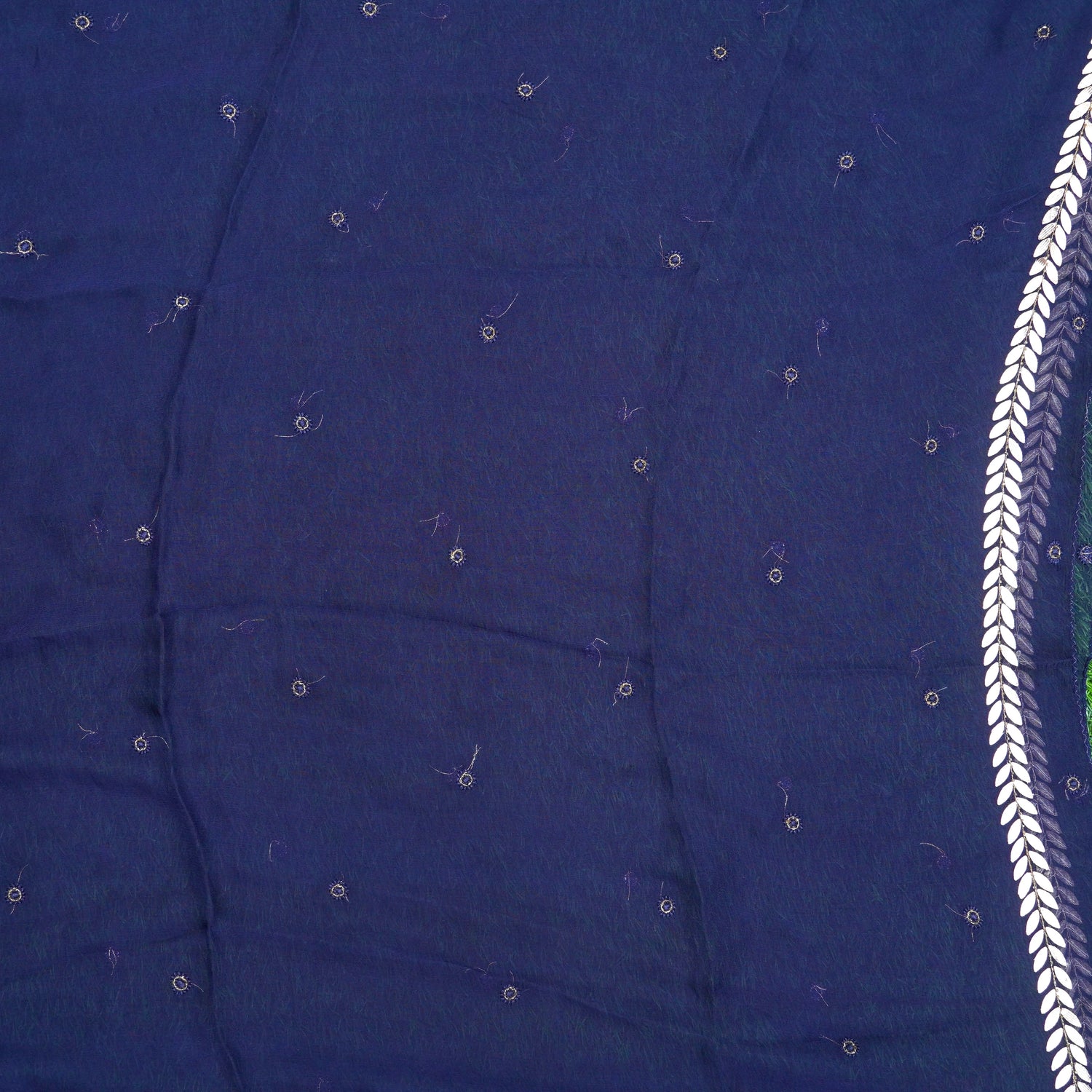 Blue Chikankari, Aari & Gotta Patti Viscose Georgette Fabric Set - Khinkhwab