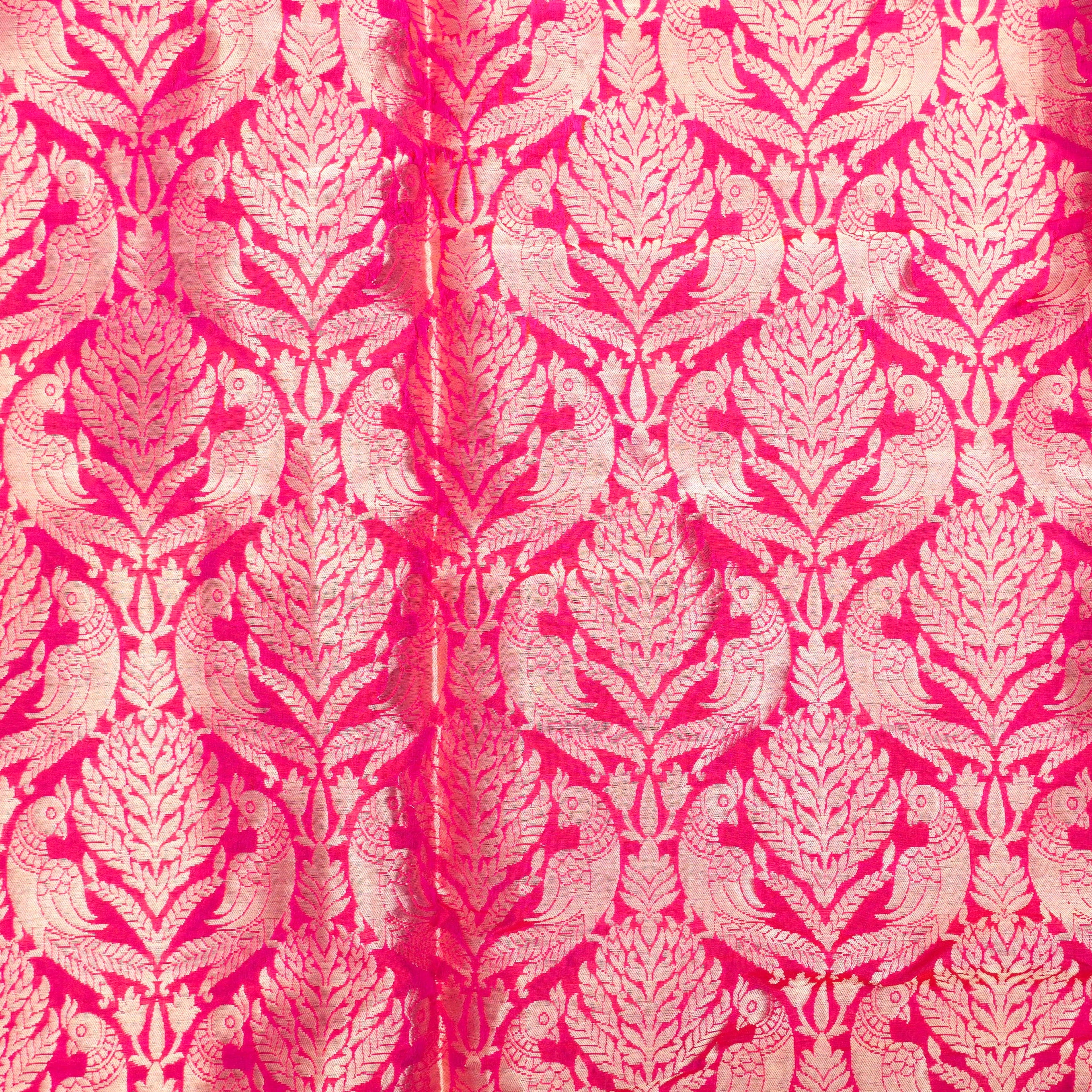 Pink Pure Katan Silk Handloom Banarasi Lehenga with Work Dupatta - Khinkhwab
