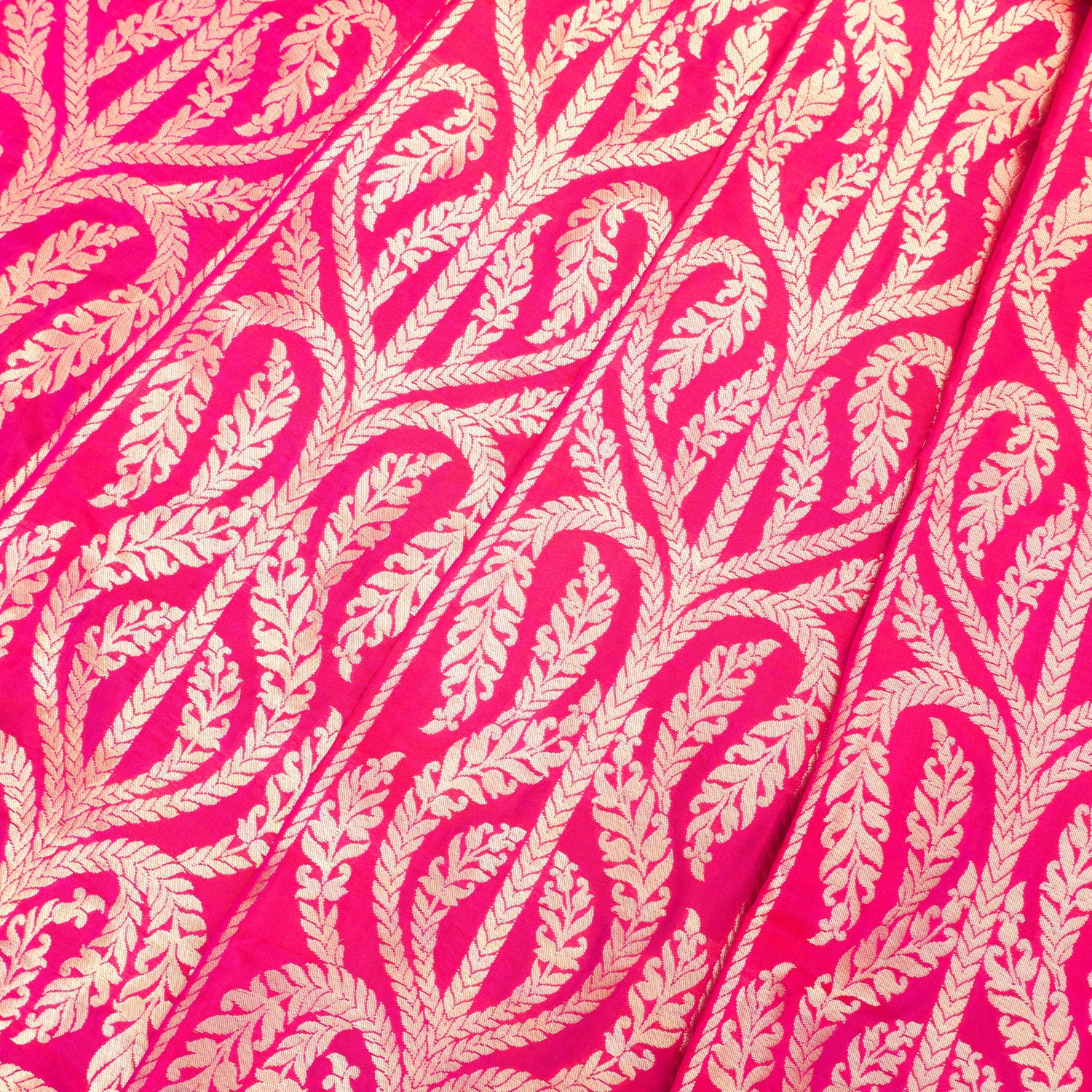 Pink Pure Katan Silk Handloom Banarasi Lehenga with Work Dupatta - Khinkhwab