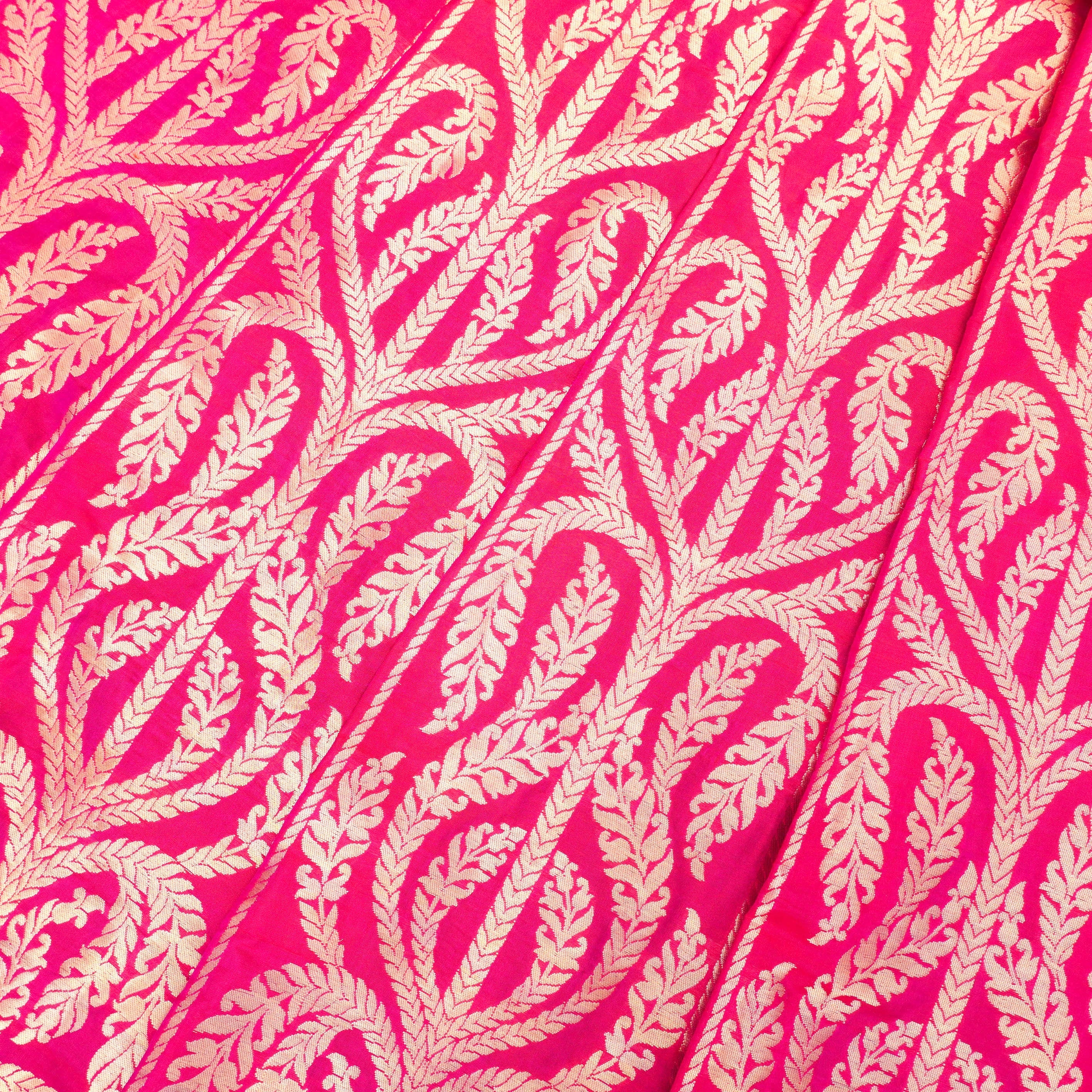 Pink Pure Katan Silk Handloom Banarasi Lehenga with Work Dupatta - Khinkhwab