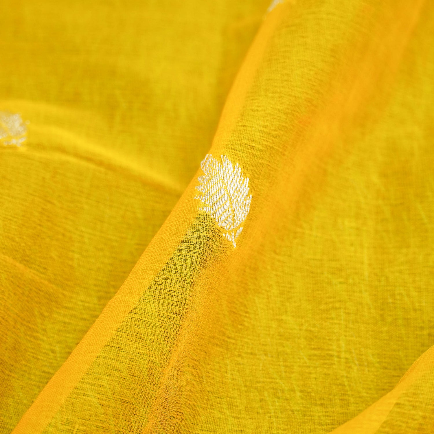 Yellow Pure Georgette Handloom Banarasi Saree - Khinkhwab