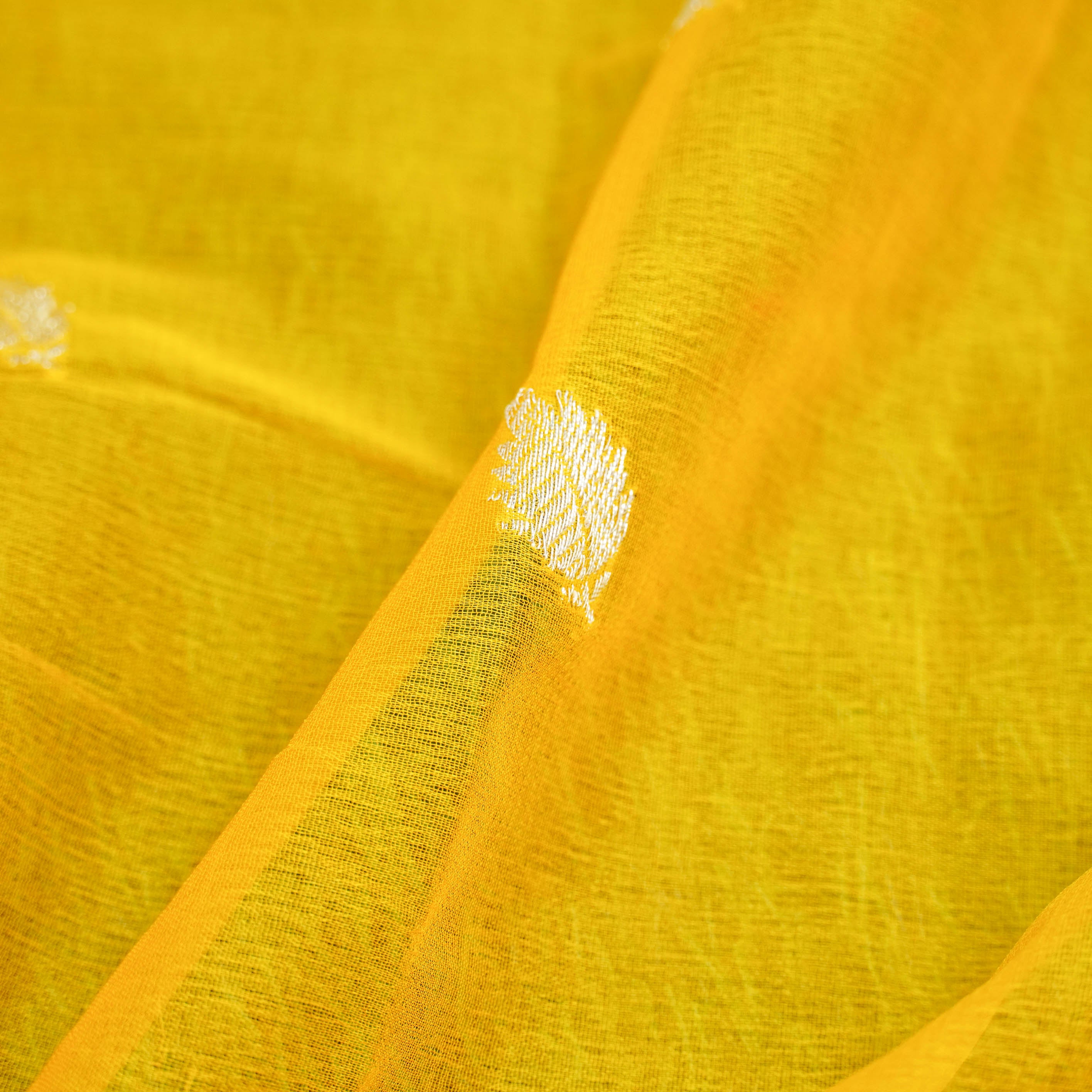 Yellow Pure Georgette Handloom Banarasi Saree - Khinkhwab