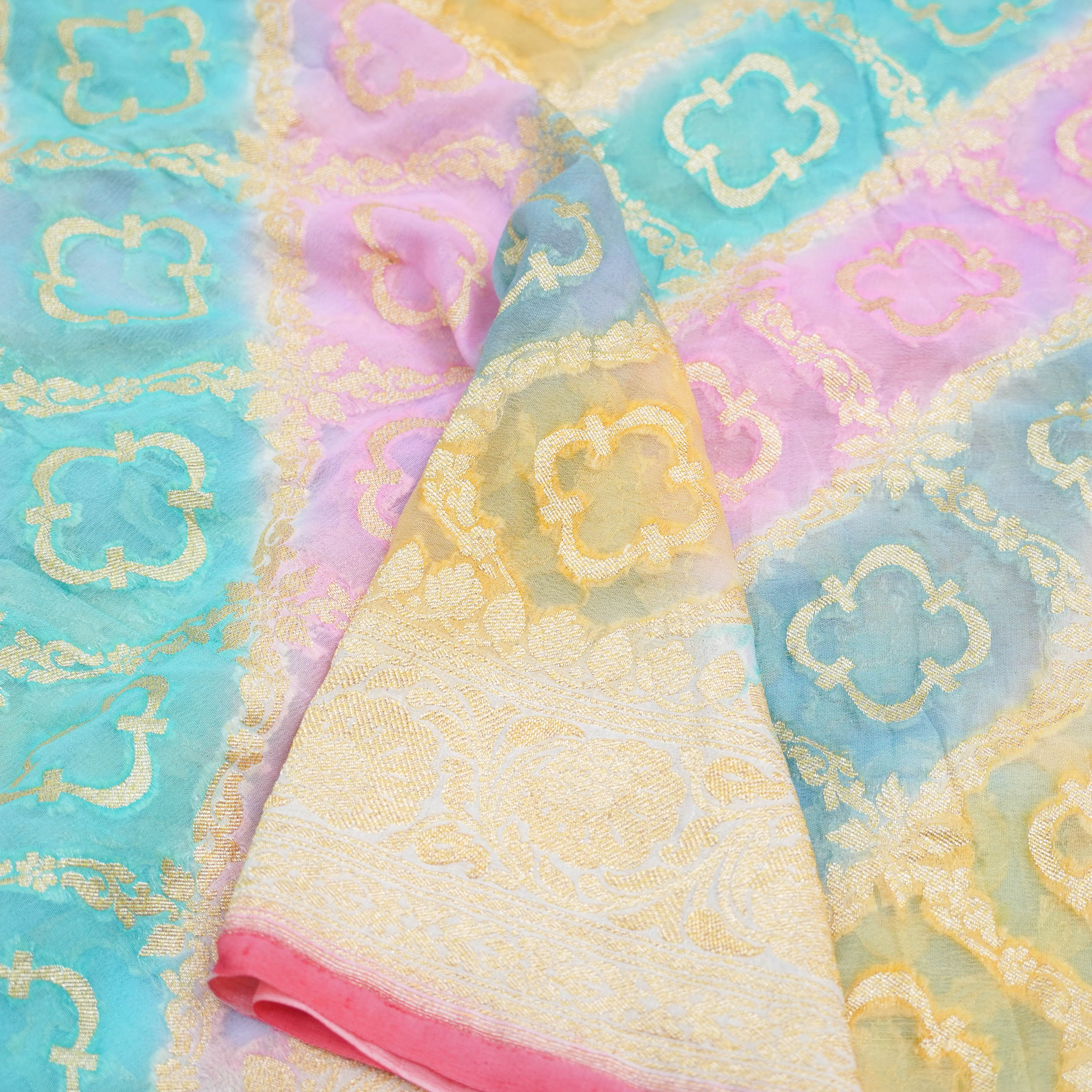 Pastels Pure Georgette Banarasi Saree - Khinkhwab