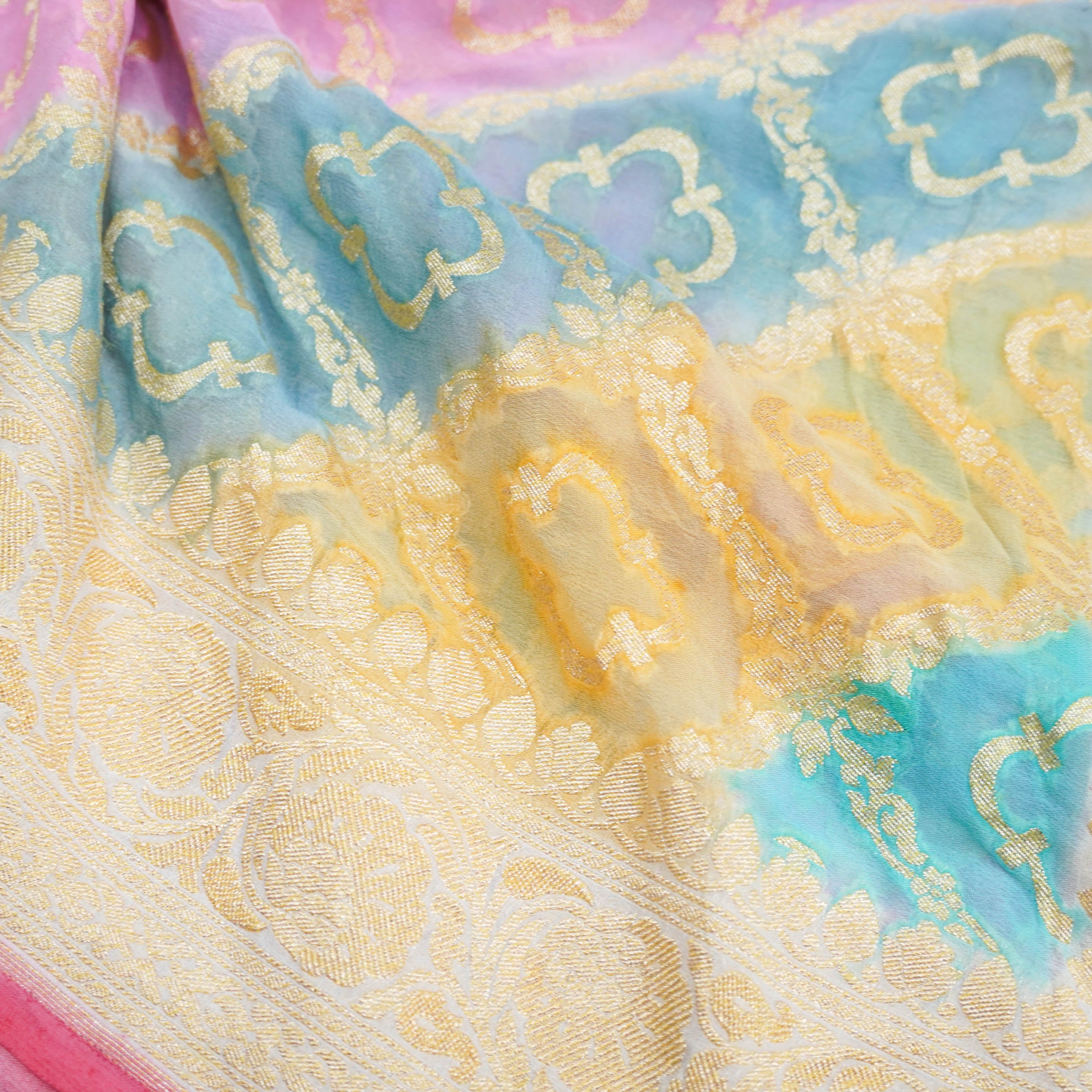 Pastels Pure Georgette Banarasi Saree - Khinkhwab