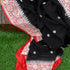 Black & Red Pure Georgette Handloom Banarasi Dupatta - Khinkhwab