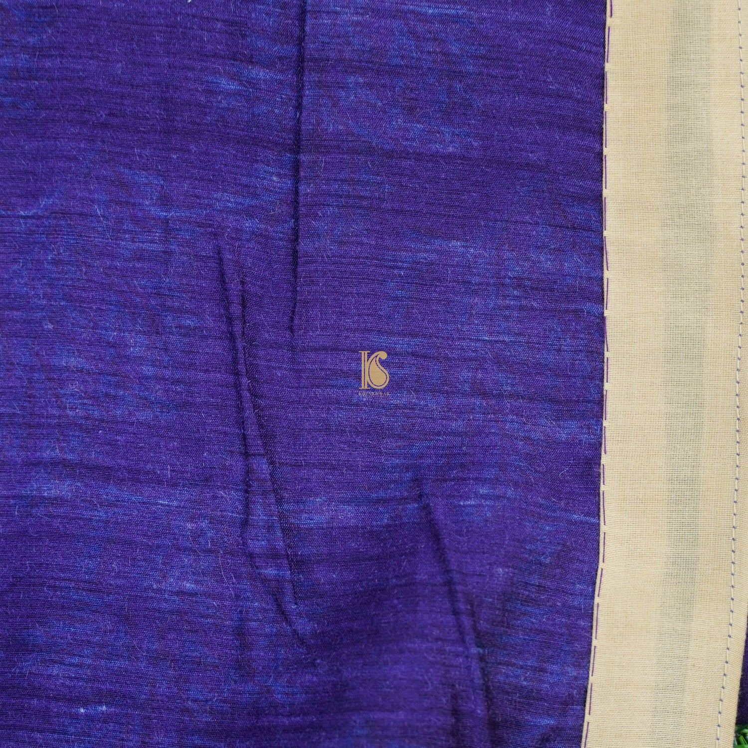 Blue Pure Moonga Tussar Silk Print Saree - Khinkhwab
