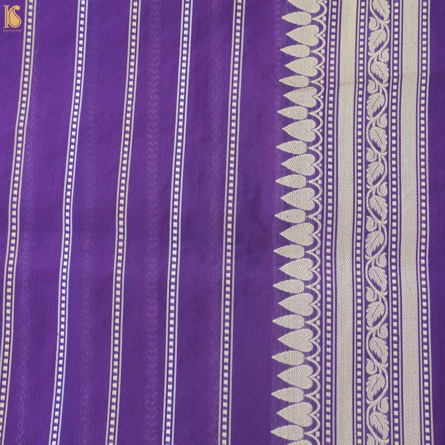Flamingo Red Pure Kora Handloom Banarasi Saree with Silk Border - Khinkhwab