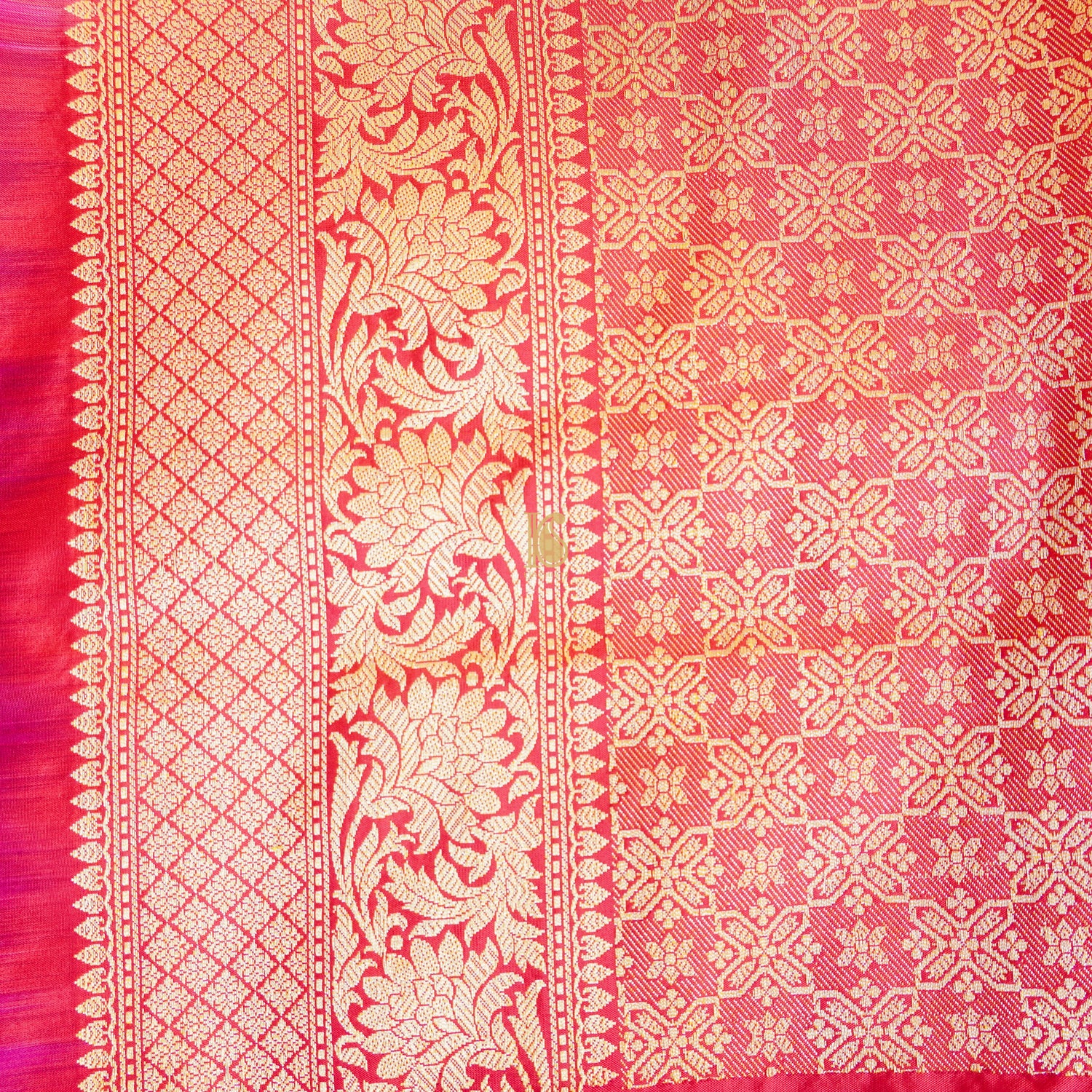 Handloom Katan Silk Cinnabar Red Banarasi Bird Saree - Preorder - Khinkhwab