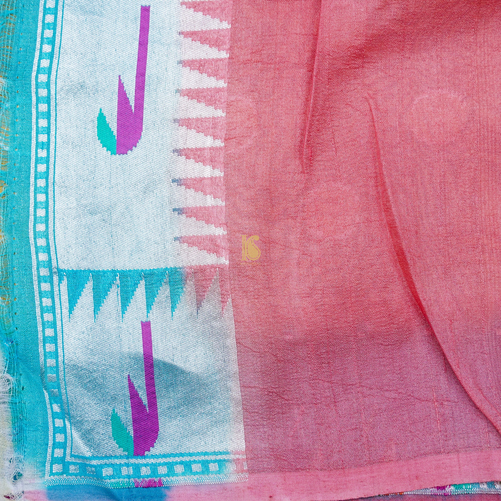 Handwoven Moon Yellow Tussar Silver Zari Muniya Border Banarasi Saree - Khinkhwab