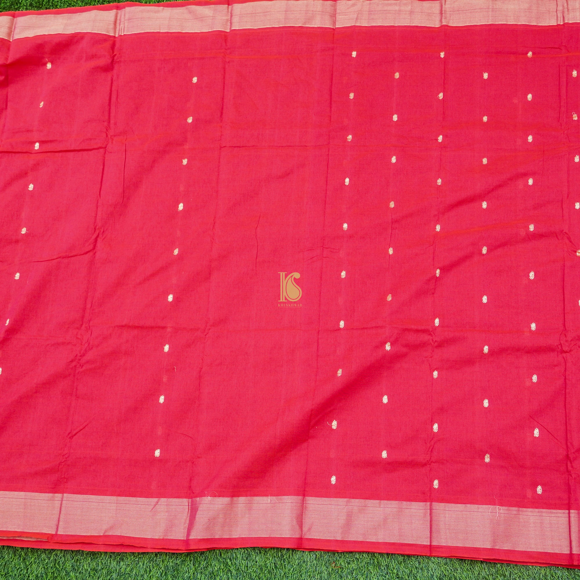 Cerise Pure Cotton Handwoven Paithani Parrot Saree - Khinkhwab