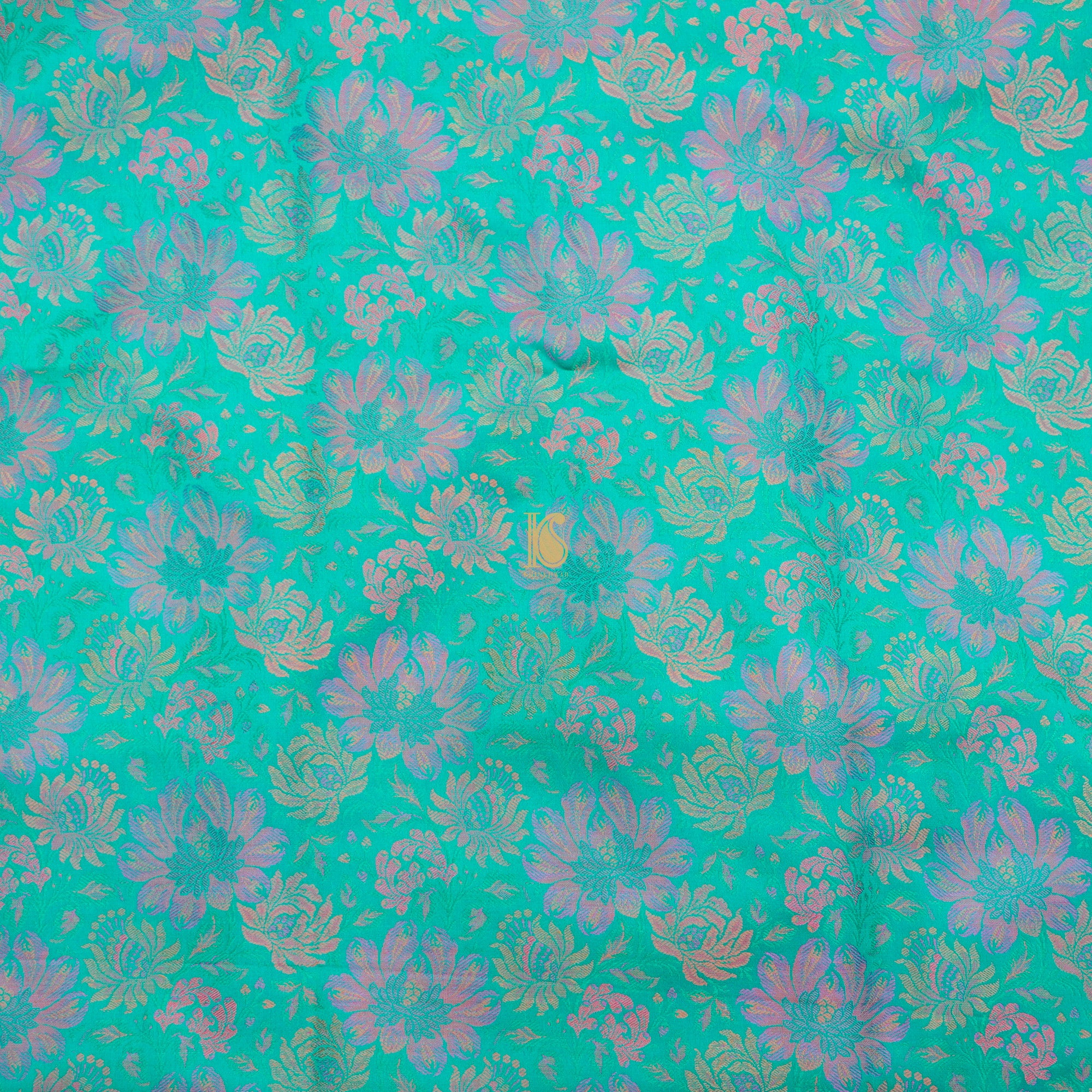 Persian Green Pure Banarasi Silk Handwoven Tanchui Kurta Fabric - Khinkhwab