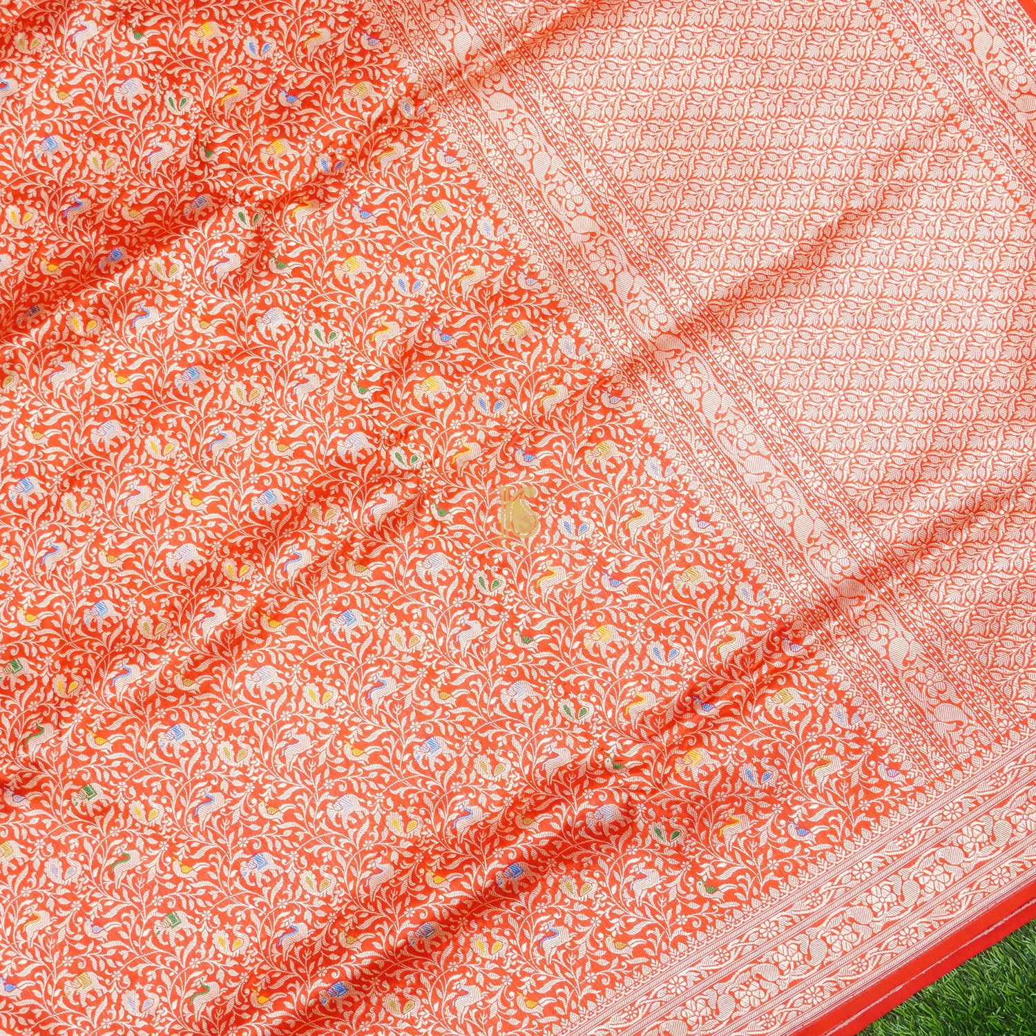 Handloom Pure Katan Silk Banarasi Shikargah Saree - Colors - Khinkhwab