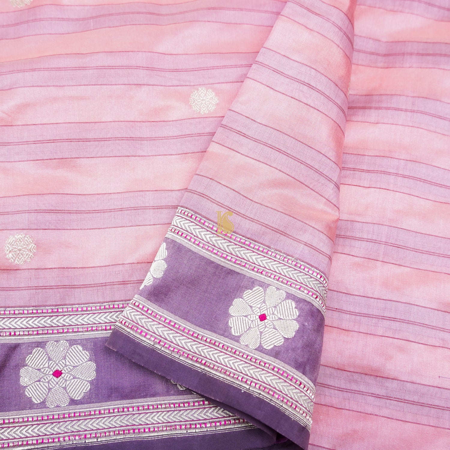 Handwoven Classic Rose Pink Pure Mashru Silk Banarasi Saree - Khinkhwab