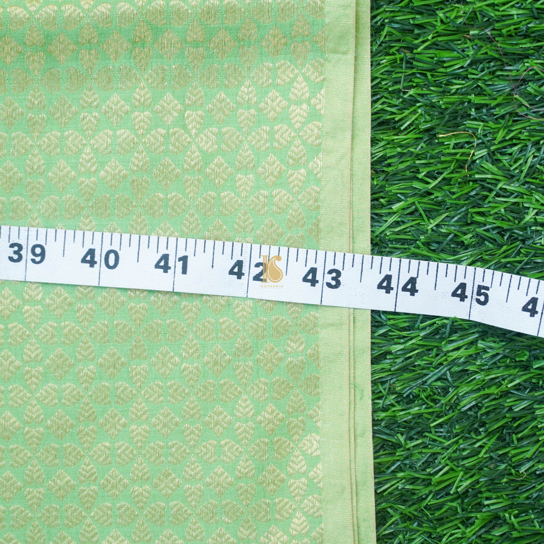 Green Pure Moonga Silk Handloom Banarasi Suit Fabric - Khinkhwab