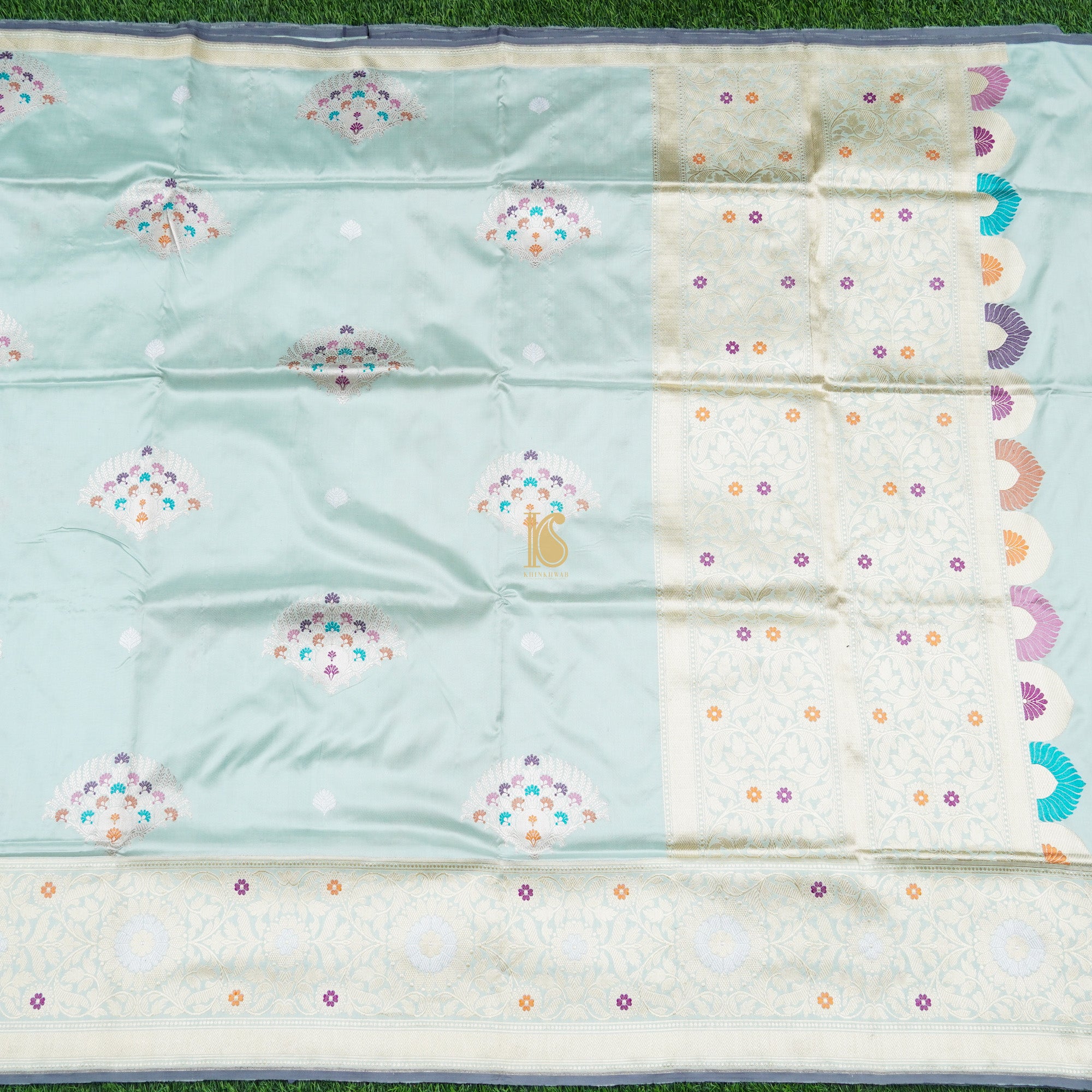 Zumthor Katan Silk Handloom Banarasi Kadwa Mor Boota Saree - Khinkhwab