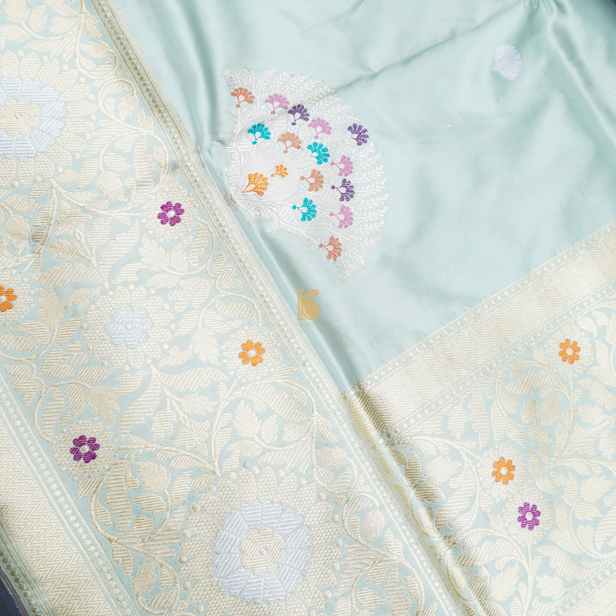 Zumthor Katan Silk Handloom Banarasi Kadwa Mor Boota Saree - Khinkhwab