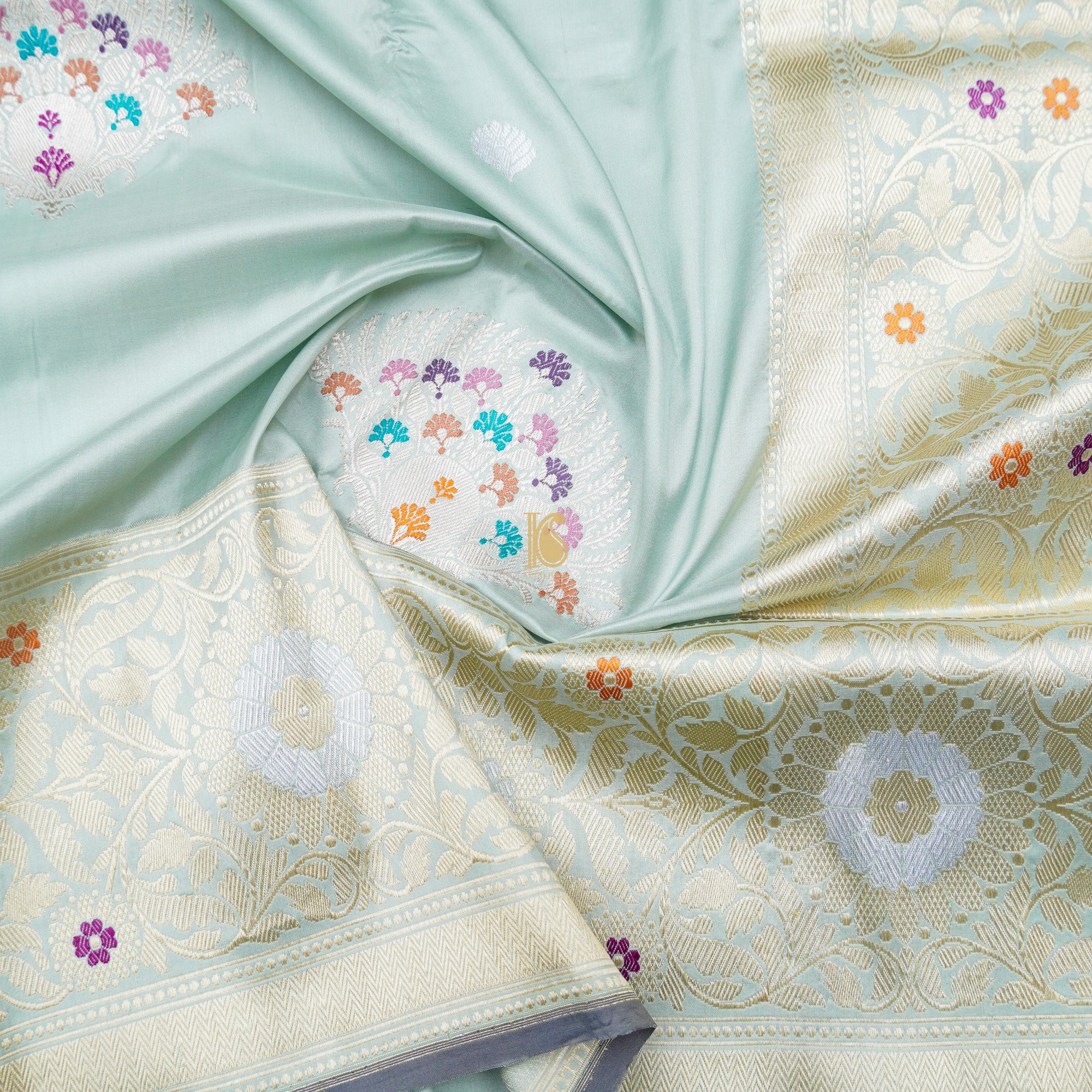 Zumthor Katan Silk Handloom Banarasi Kadwa Mor Boota Saree - Khinkhwab