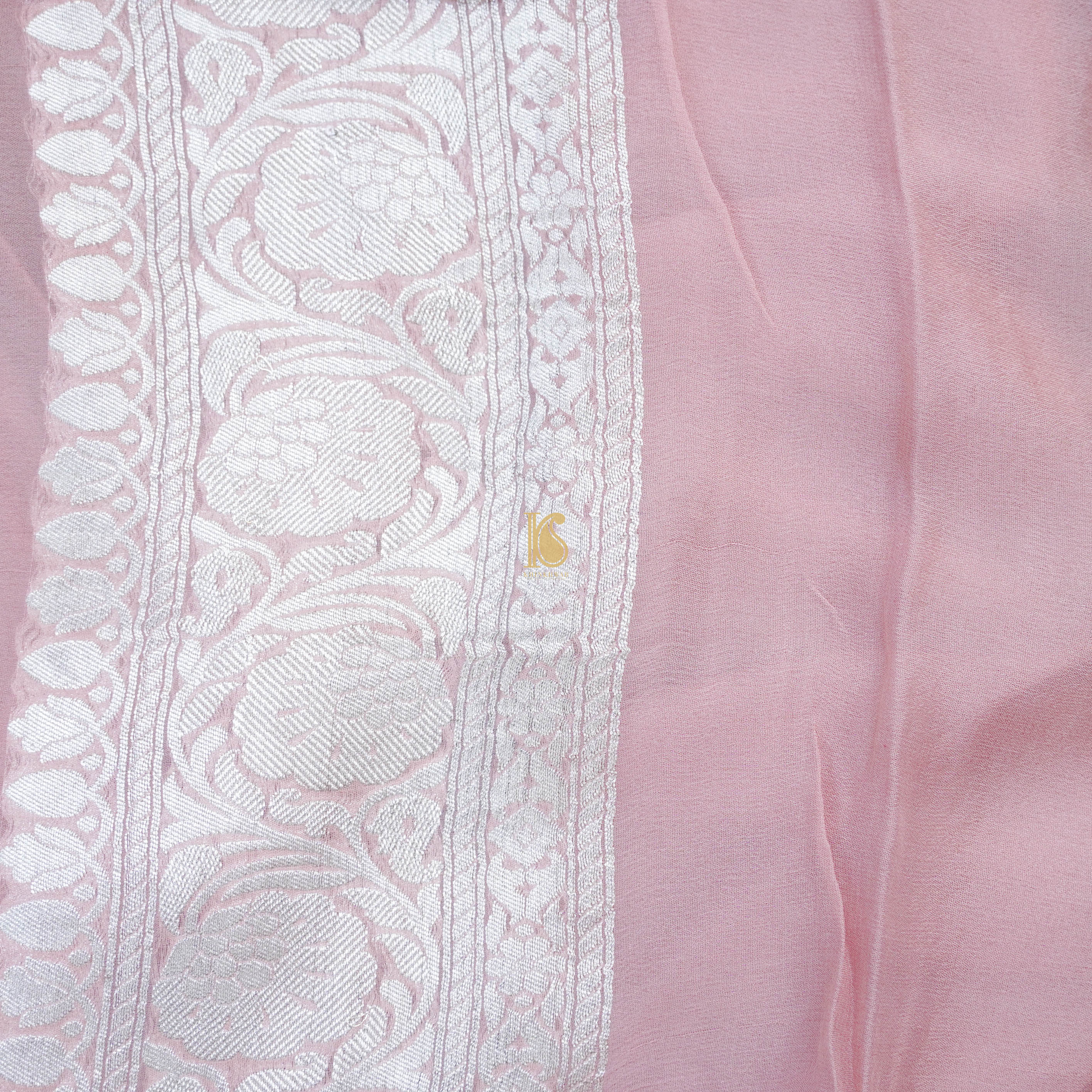 Pure Georgette Banarasi Honeycomb Saree - Khinkhwab