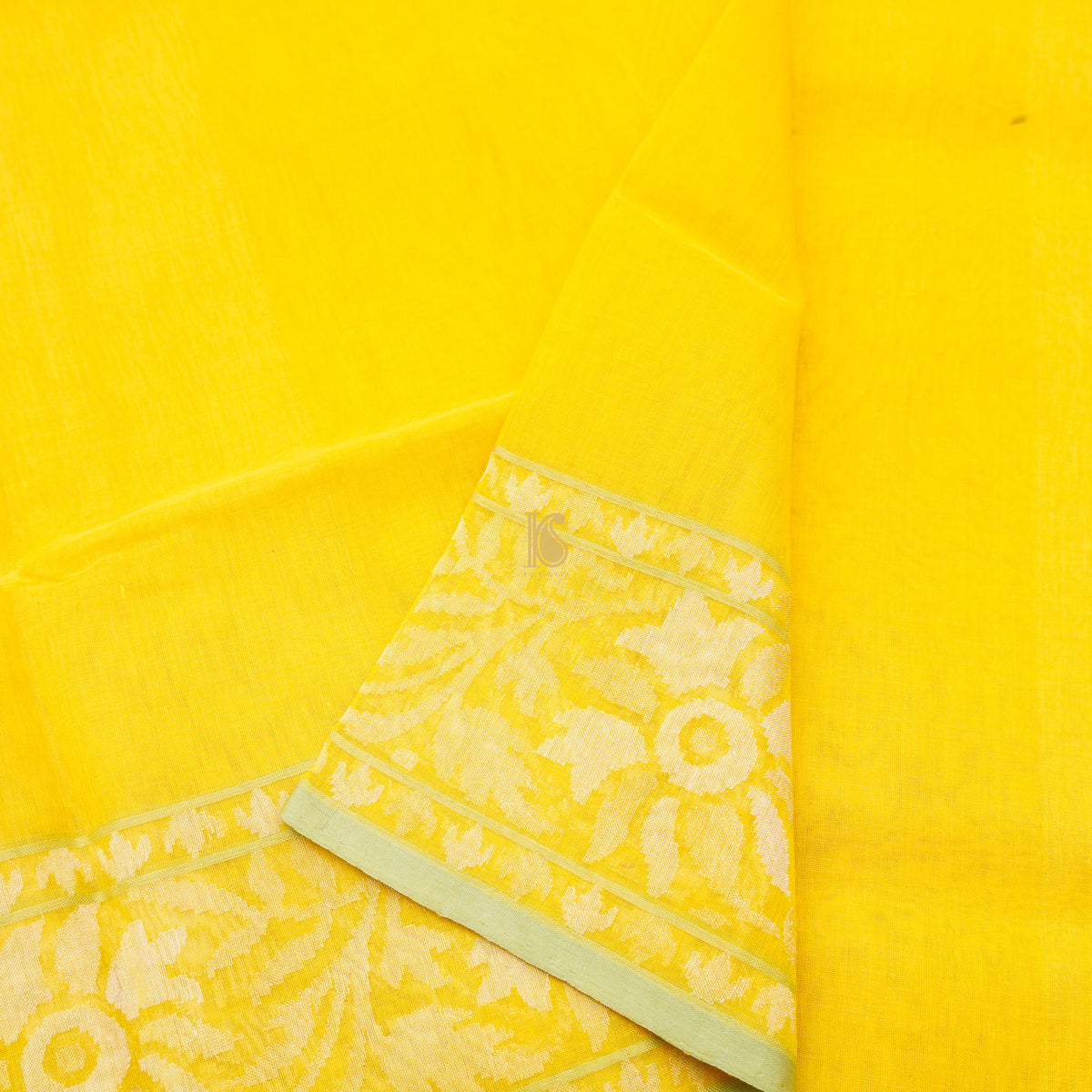 Pitambari Pure Cotton Real Silver Zari Handloom Banarasi Saree - Khinkhwab