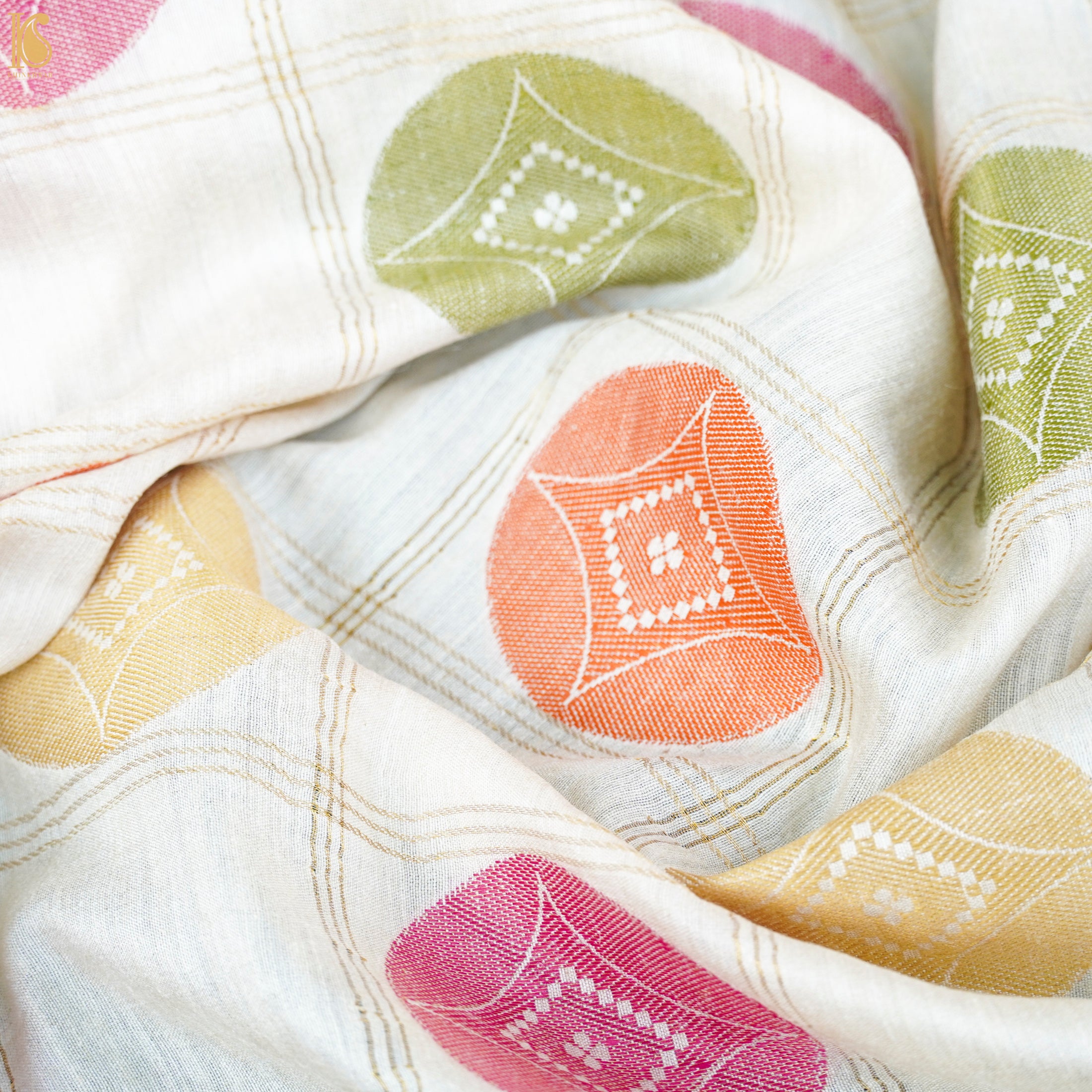 Moonga Silk Handloom Banarasi Meenakari Fabric - Khinkhwab
