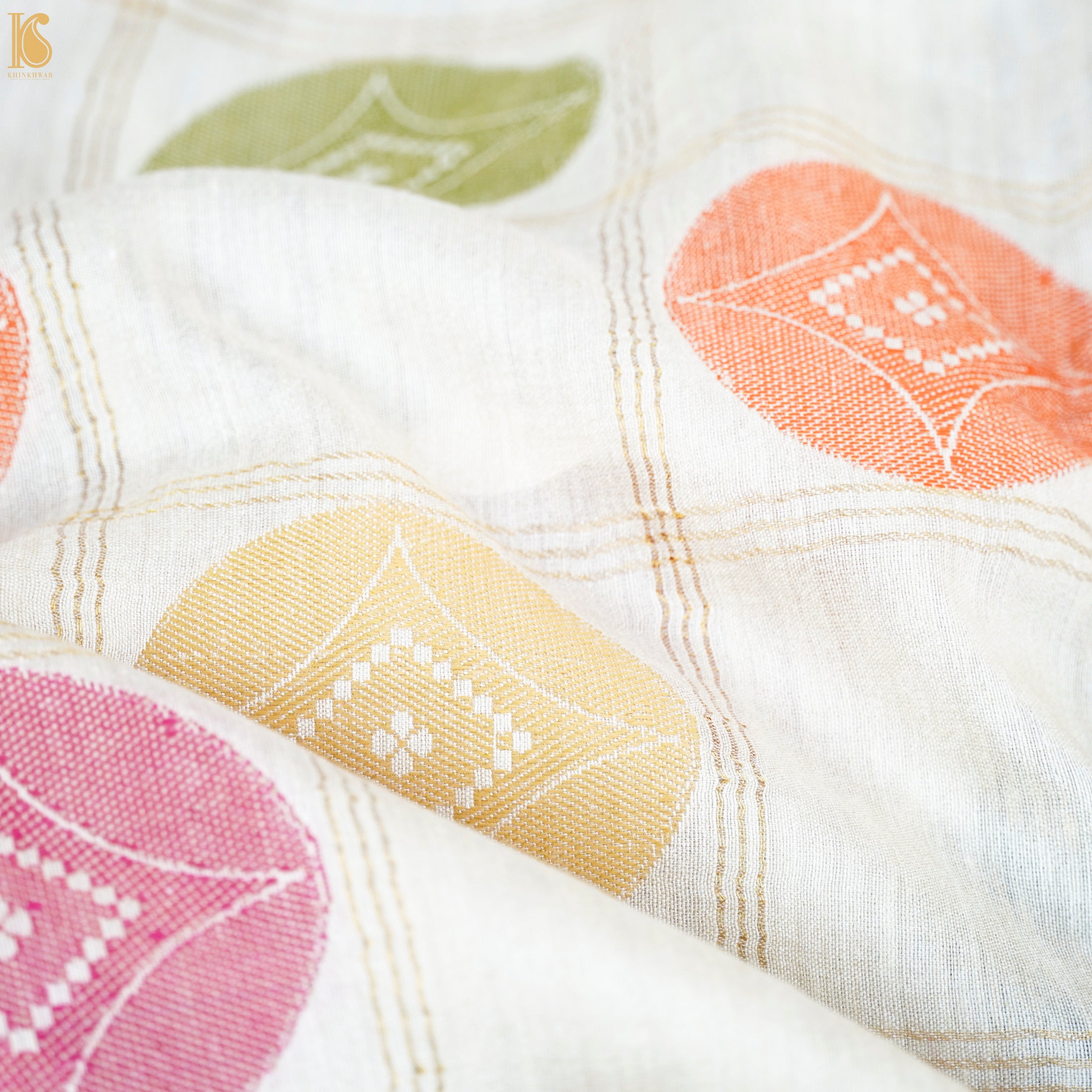 Moonga Silk Handloom Banarasi Meenakari Fabric - Khinkhwab