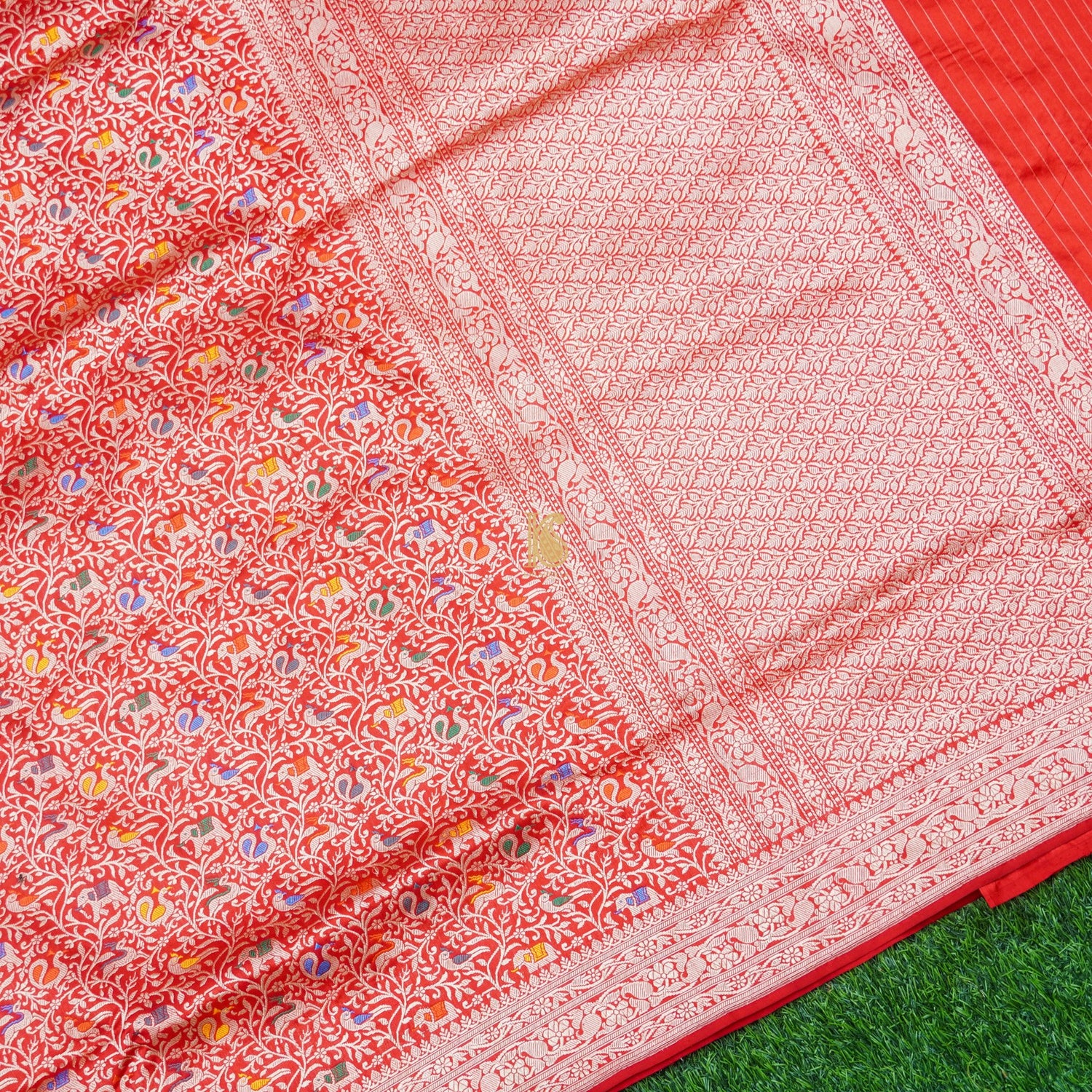 Handloom Pure Katan Silk Banarasi Shikargah Saree - Colors - Khinkhwab