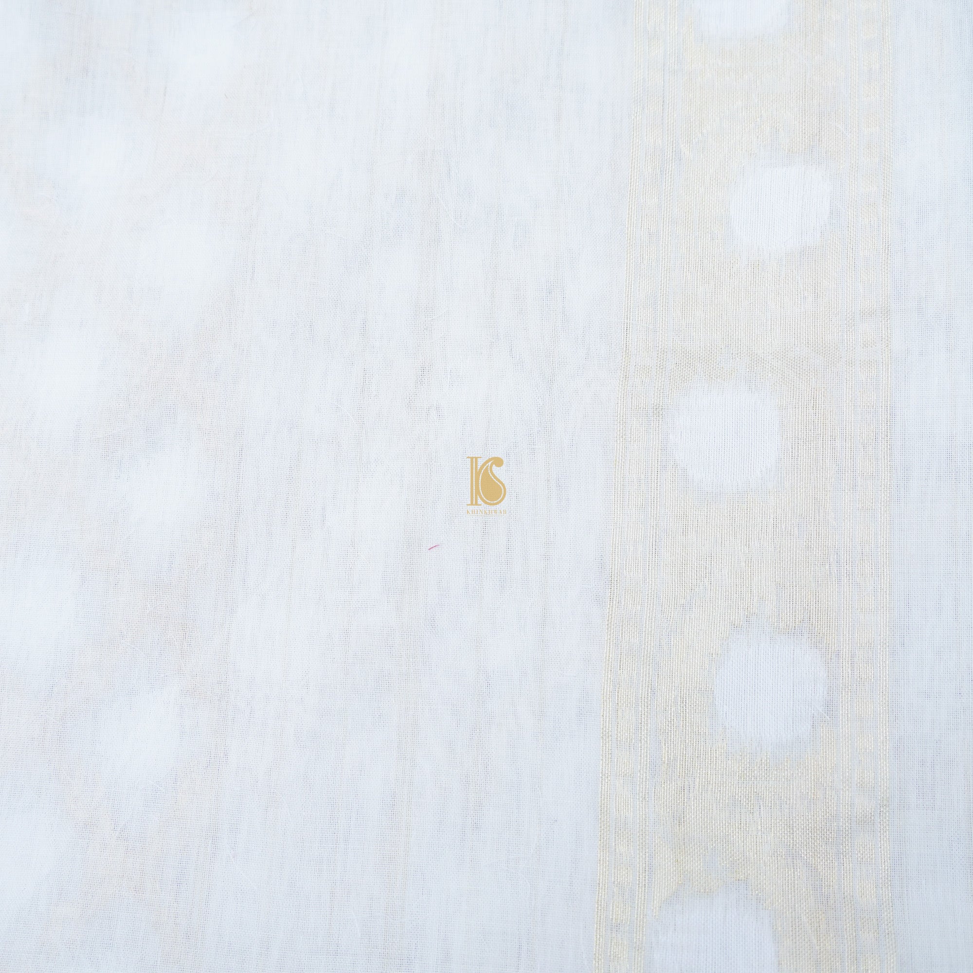 Pure Cotton Handloom Banarasi White Jaal Jamdani Saree - Khinkhwab