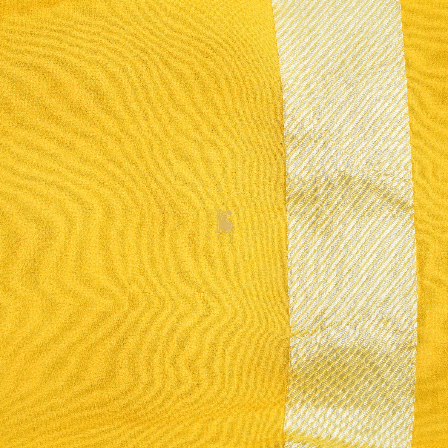 Yellow Pure Georgette Handloom Stripes Banarasi Saree - Preoder - Khinkhwab