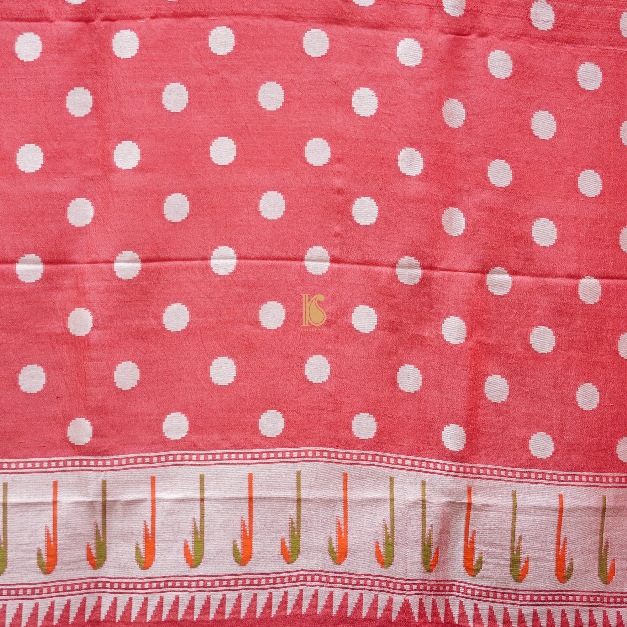 Mandy Orange Handwoven Pure Tussar Silk Banarasi Suit Set - Khinkhwab