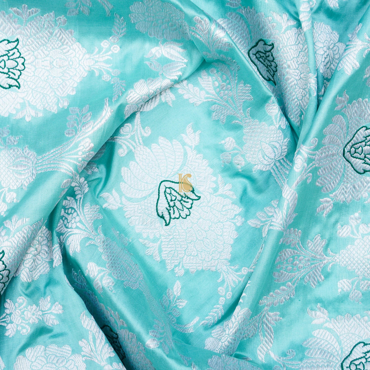 Handwoven Pure Katan Silk Blue Kadwa Jaal Silver Zari Banarasi Saree - Khinkhwab