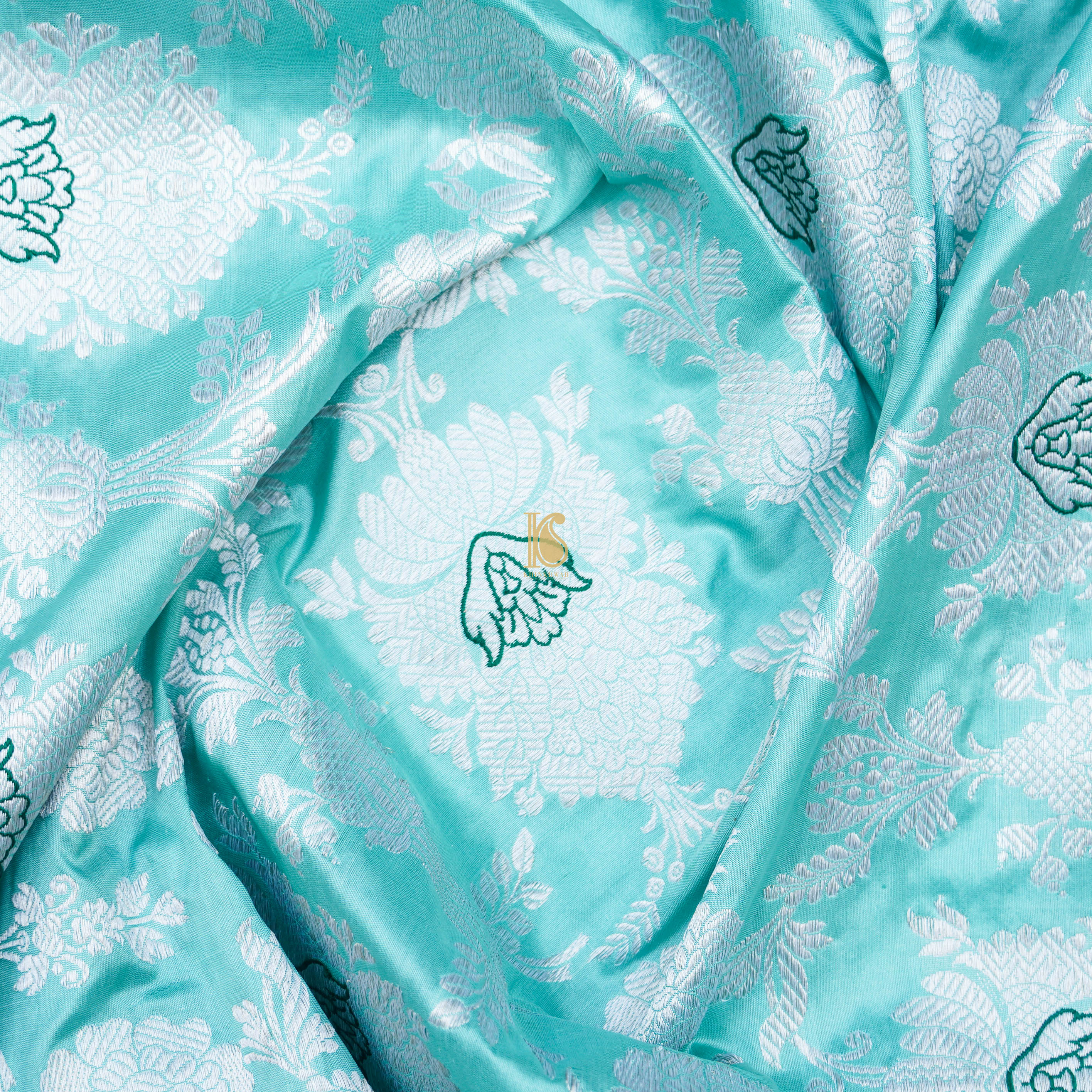 Handwoven Pure Katan Silk Blue Kadwa Jaal Silver Zari Banarasi Saree - Khinkhwab
