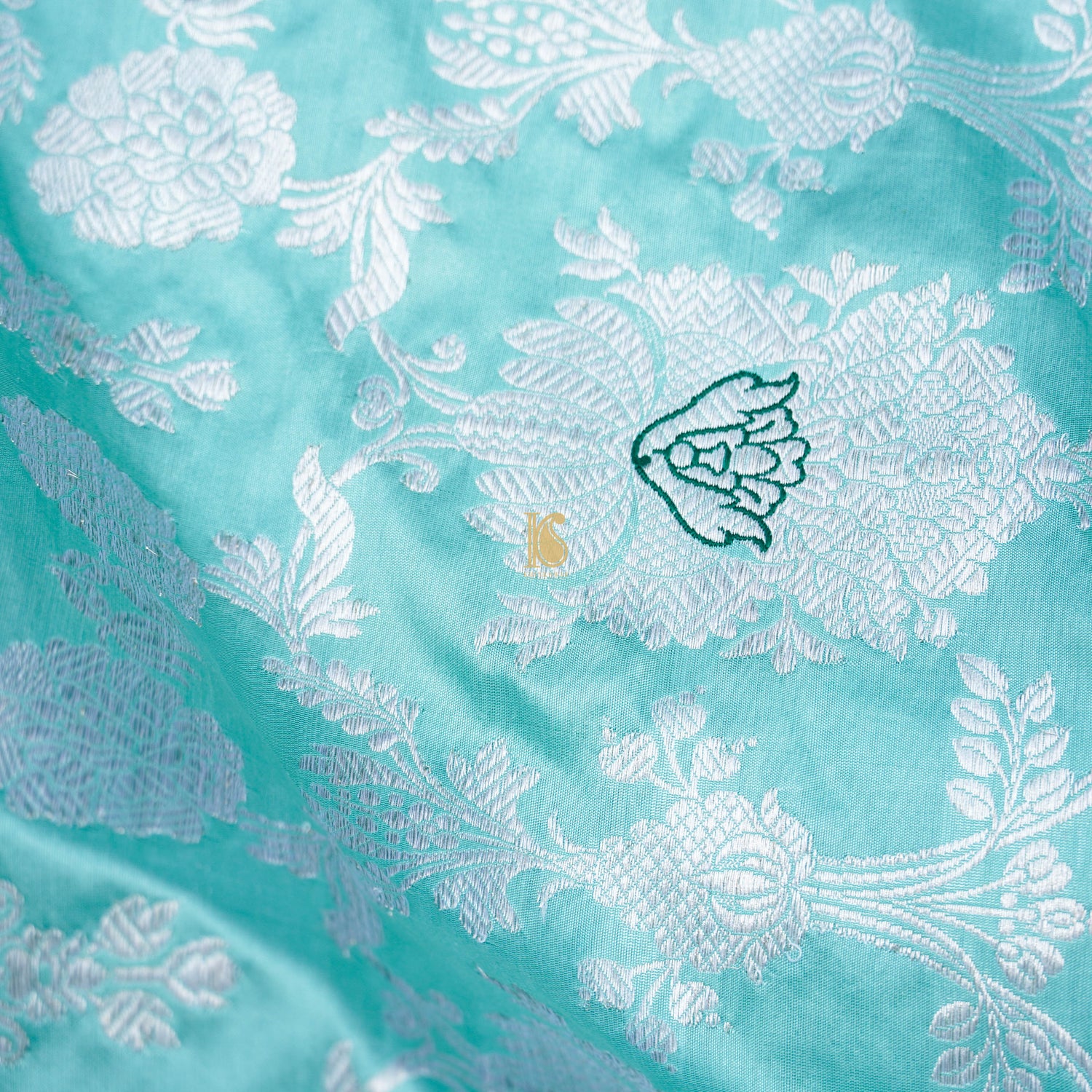 Handwoven Pure Katan Silk Blue Kadwa Jaal Silver Zari Banarasi Saree - Khinkhwab