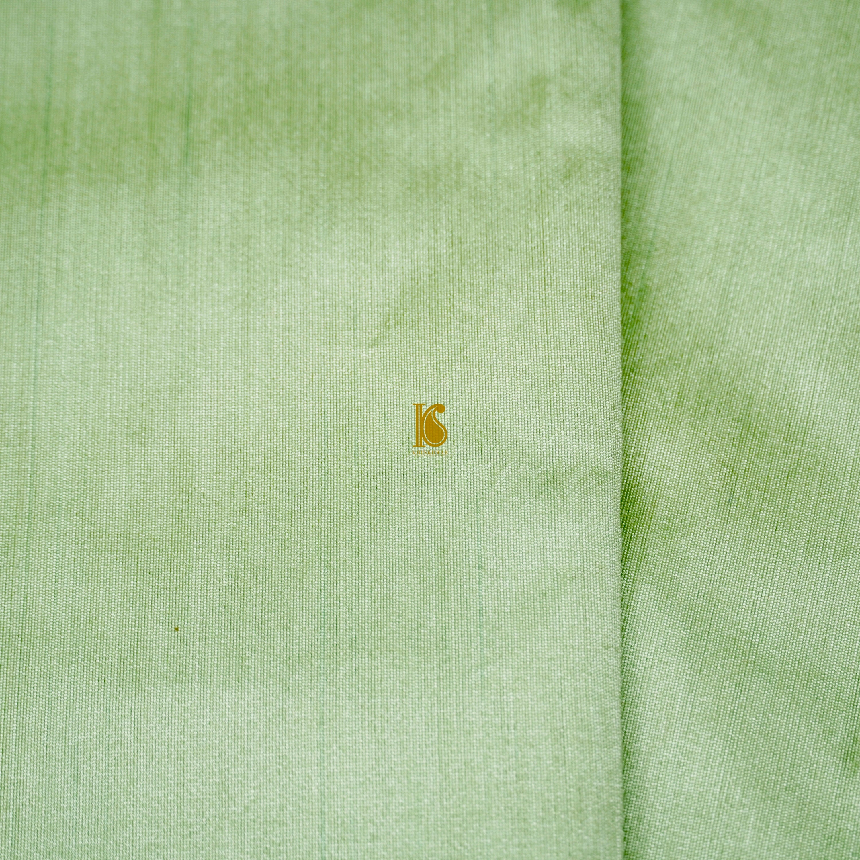 Handloom Pure Cotton Caper Green Kadwa Banarasi Suit Fabric Set - Khinkhwab
