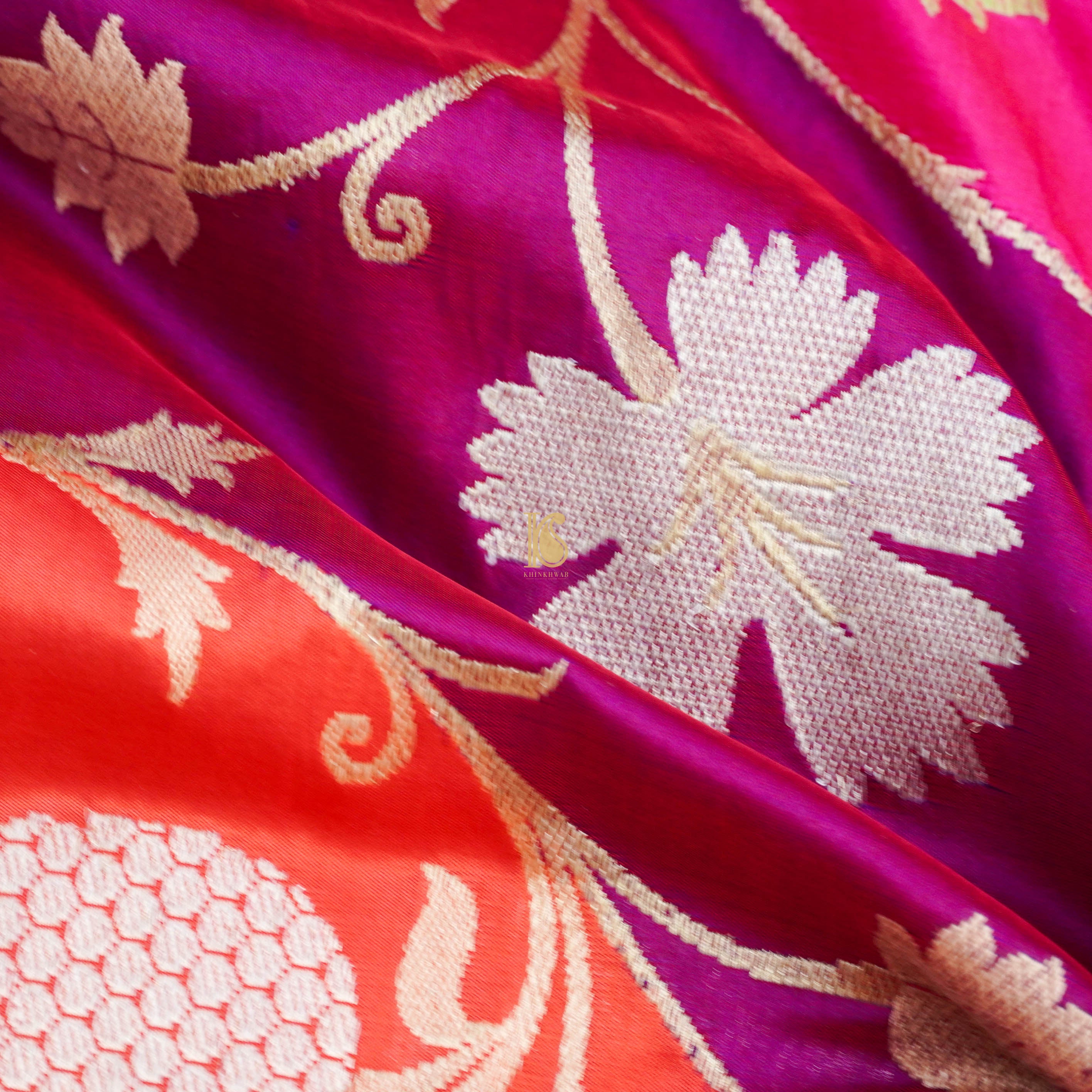 Pure Katan Silk Handloom Banarasi Rangkat Dupatta - Khinkhwab