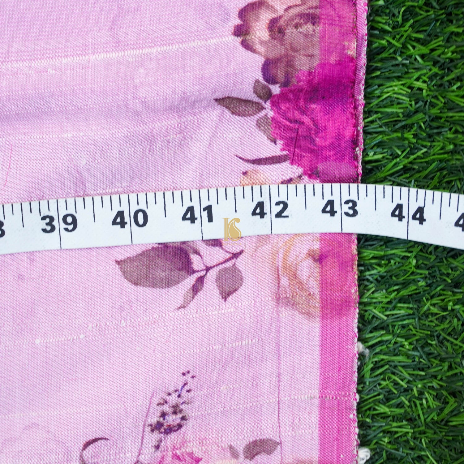 Pink Pure Raw Silk Print Fabric - Khinkhwab