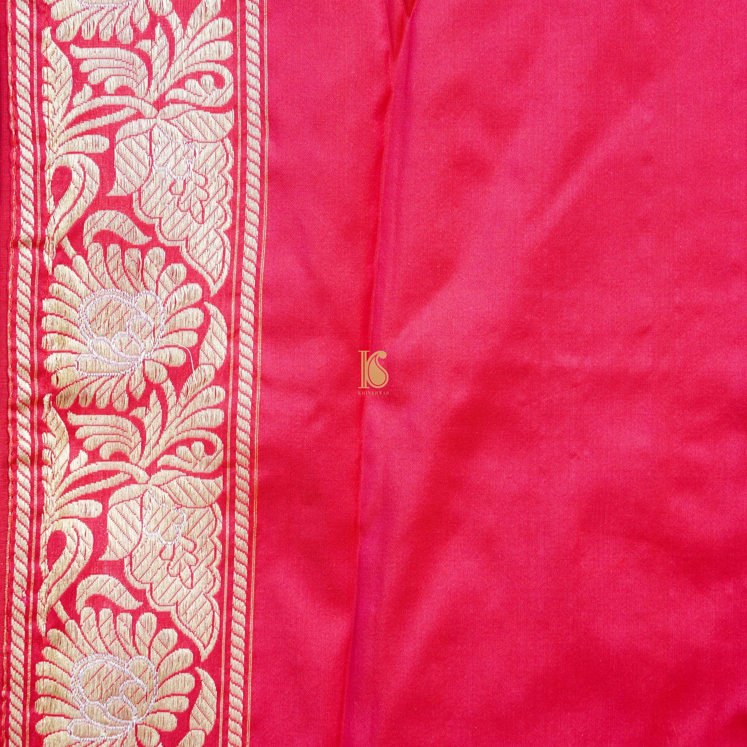 Pink Handwoven Pure Katan Silk Kadwa Banarasi Rangkat Saree - Khinkhwab