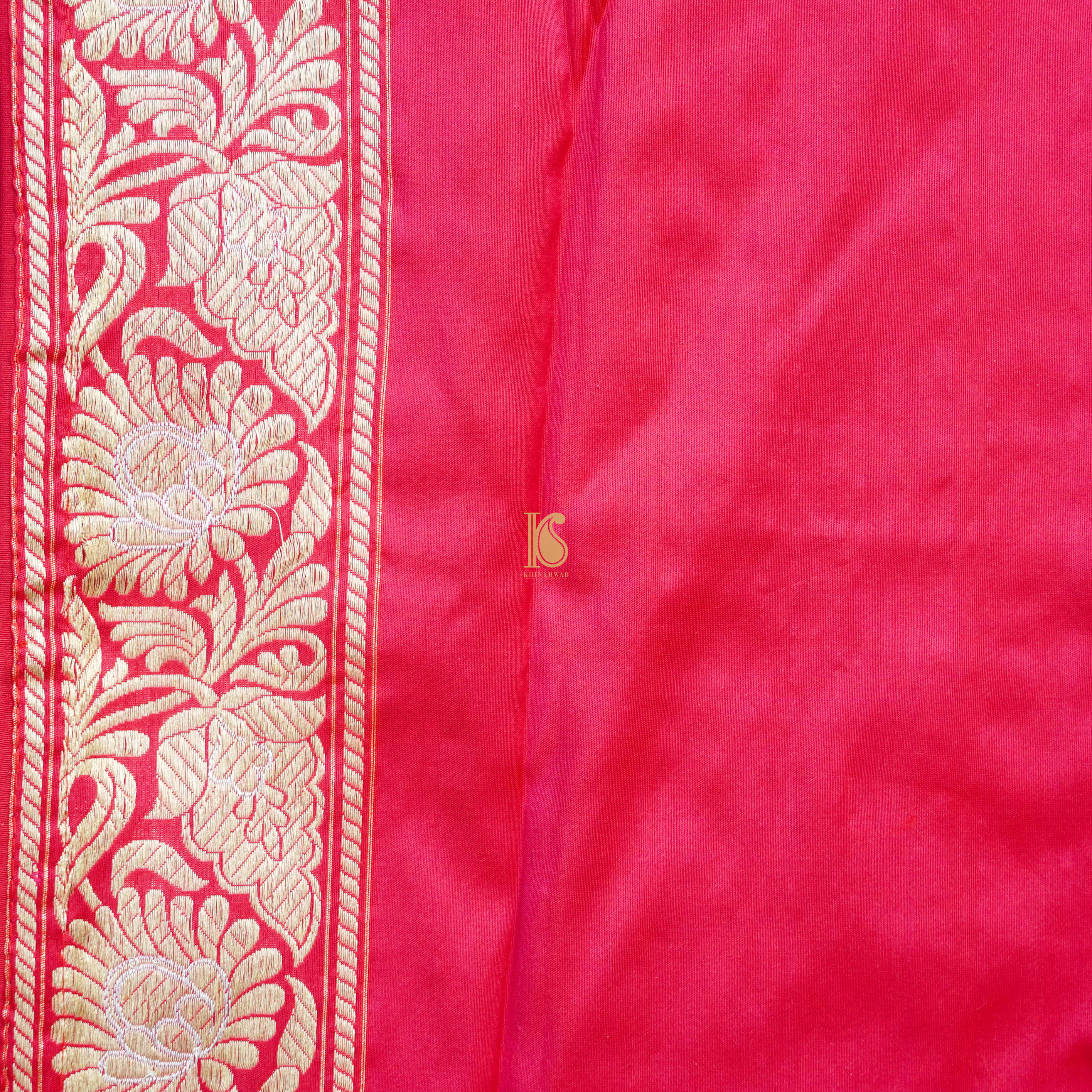 Pink Handwoven Pure Katan Silk Kadwa Banarasi Rangkat Saree - Khinkhwab