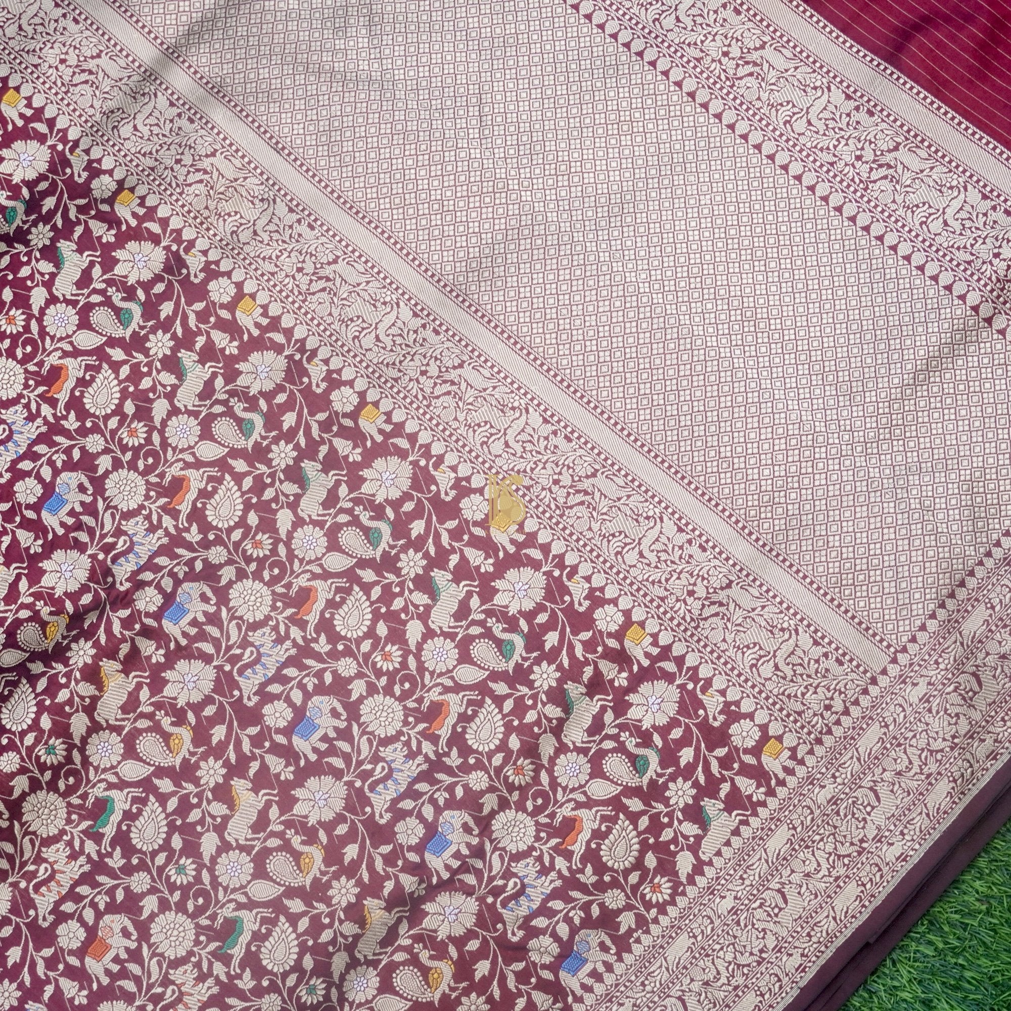 Handloom Pure Katan Silk Banarasi Shikargah Saree - Colors - Khinkhwab