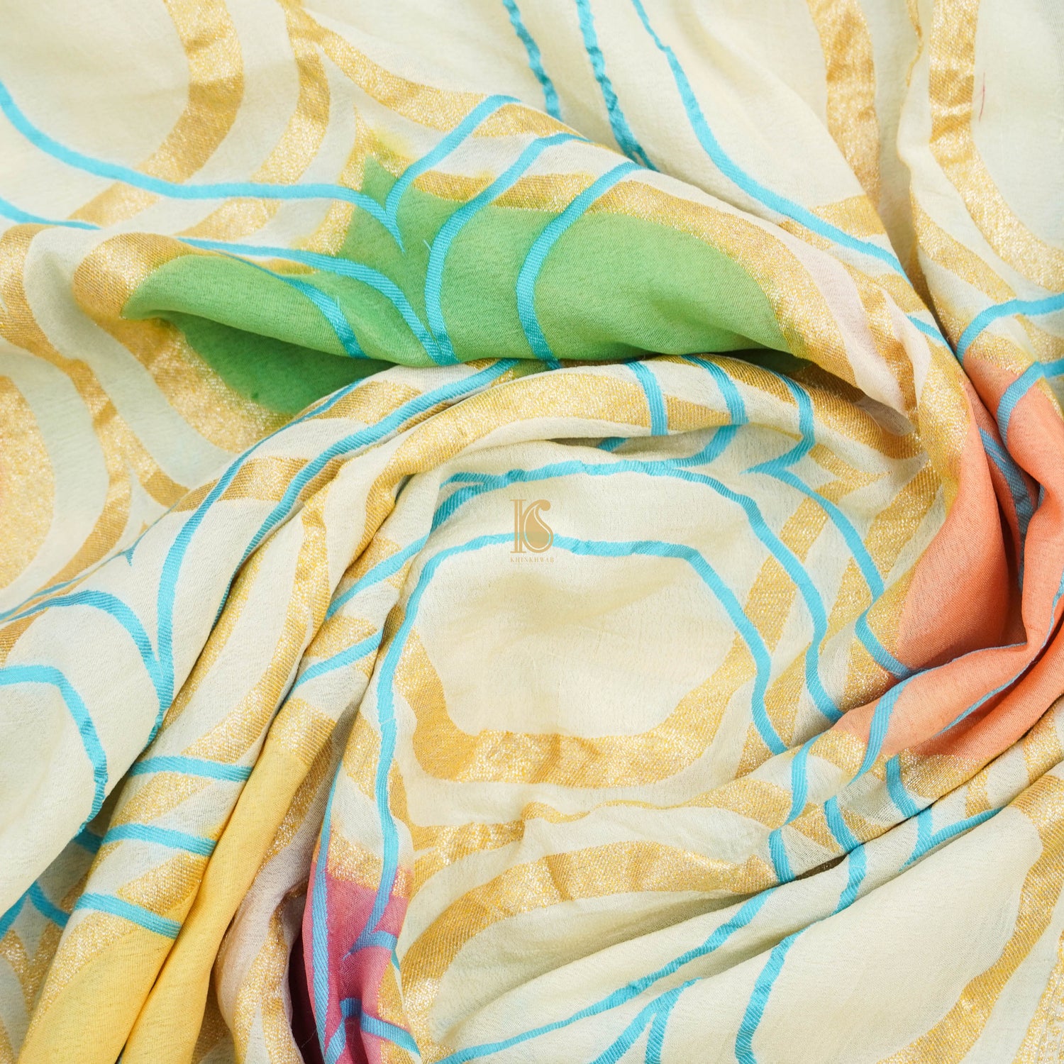 Pure Georgette Silk Banarasi Shikargah Border Dupatta - Preorder - Khinkhwab