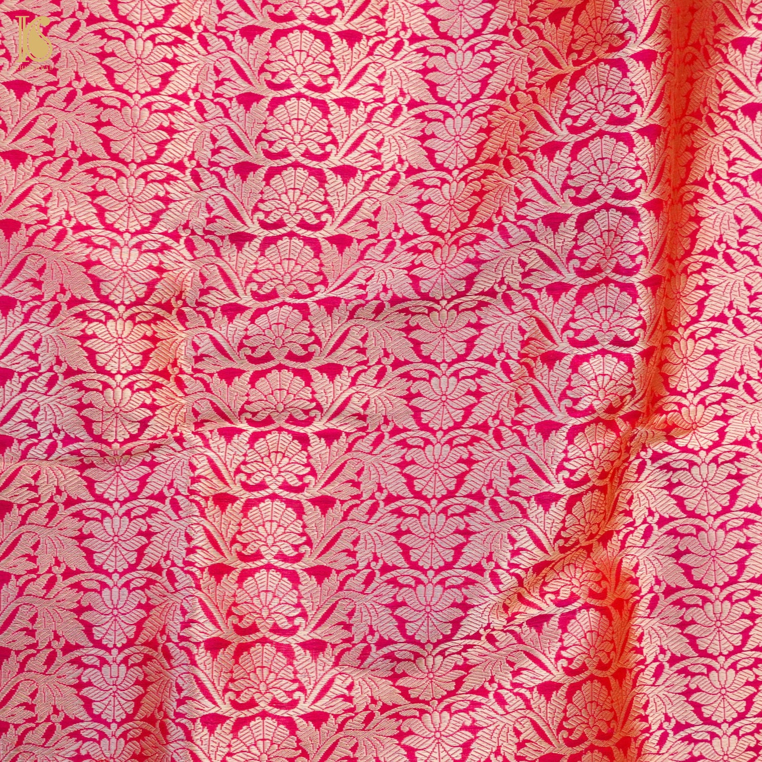 Razzmatazz PInk Pure Katan Silk Handloom Banarasi Kalidar Lehenga - Khinkhwab