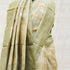 Straw Brown Pure Linen Handloom Banarasi Kadwa Saree - Khinkhwab